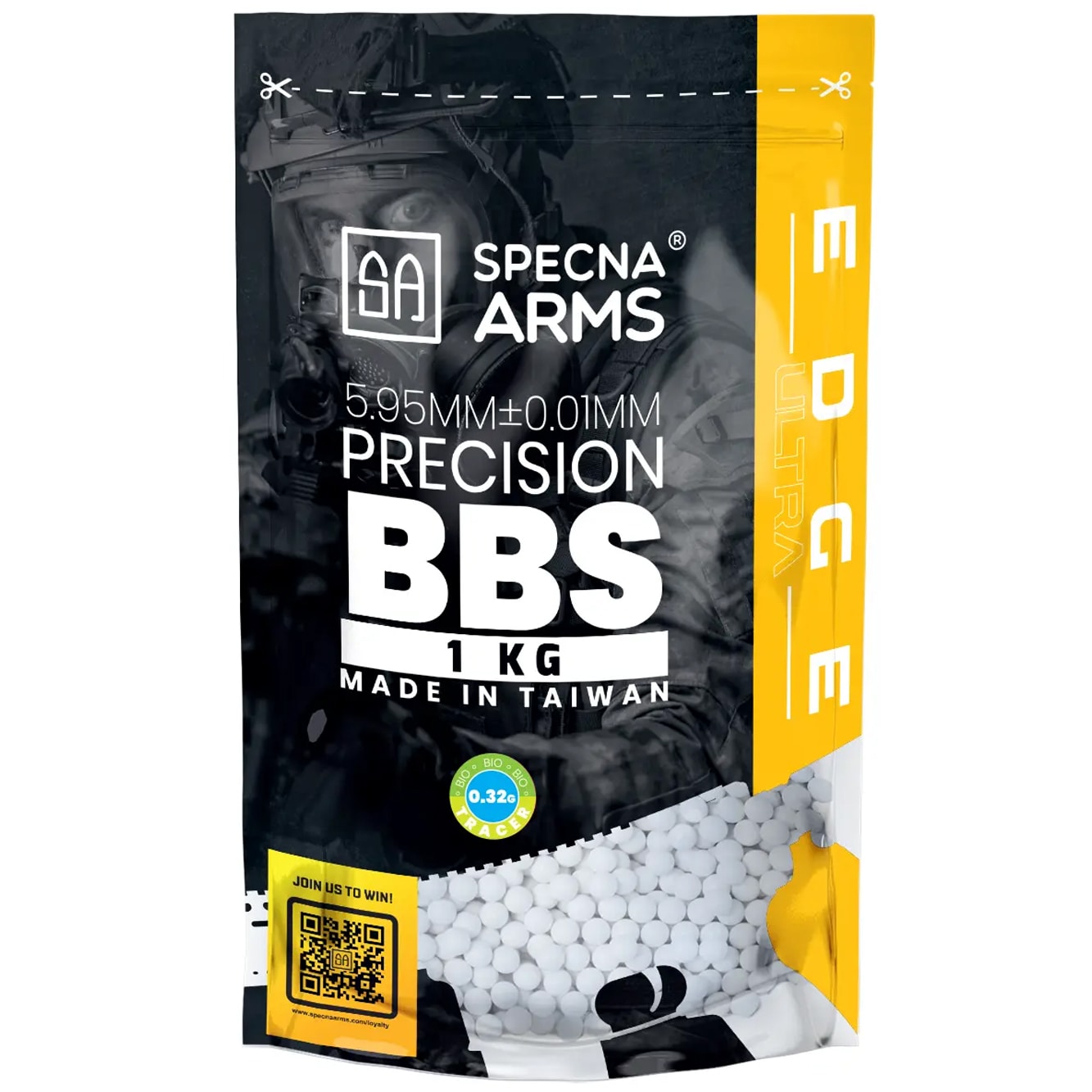 Kulki precyzyjne ASG Specna Arms EDGE Ultra Bio Tracer 0,32 g 1 kg - Green