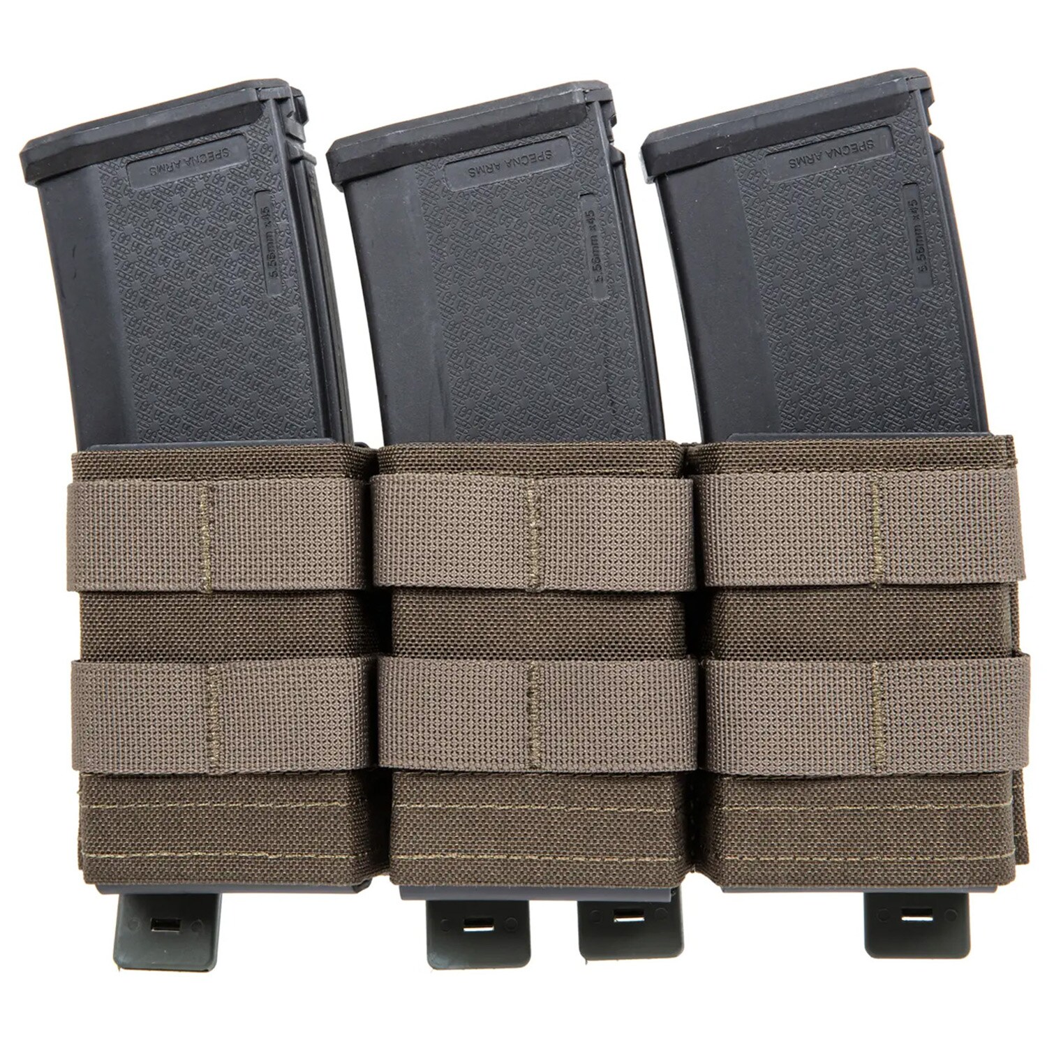 Potrójna ładownica otwarta Wosport FAST 5,56 na duże magazynki - Ranger Green