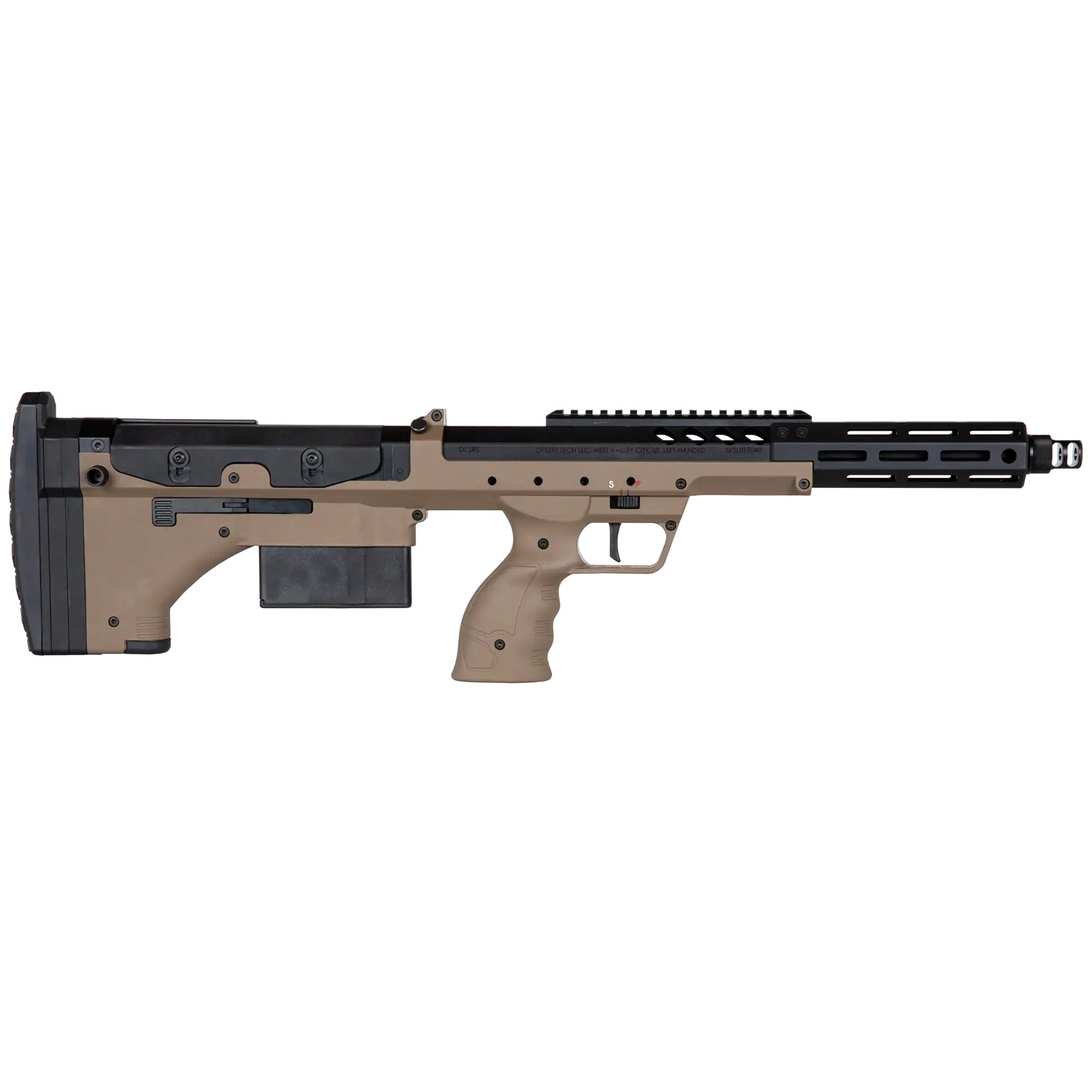 Karabin snajperski ASG Silverback Airsoft Desert Tech SRS-A2/M2 Covert 16” (leworęczny) - FDE