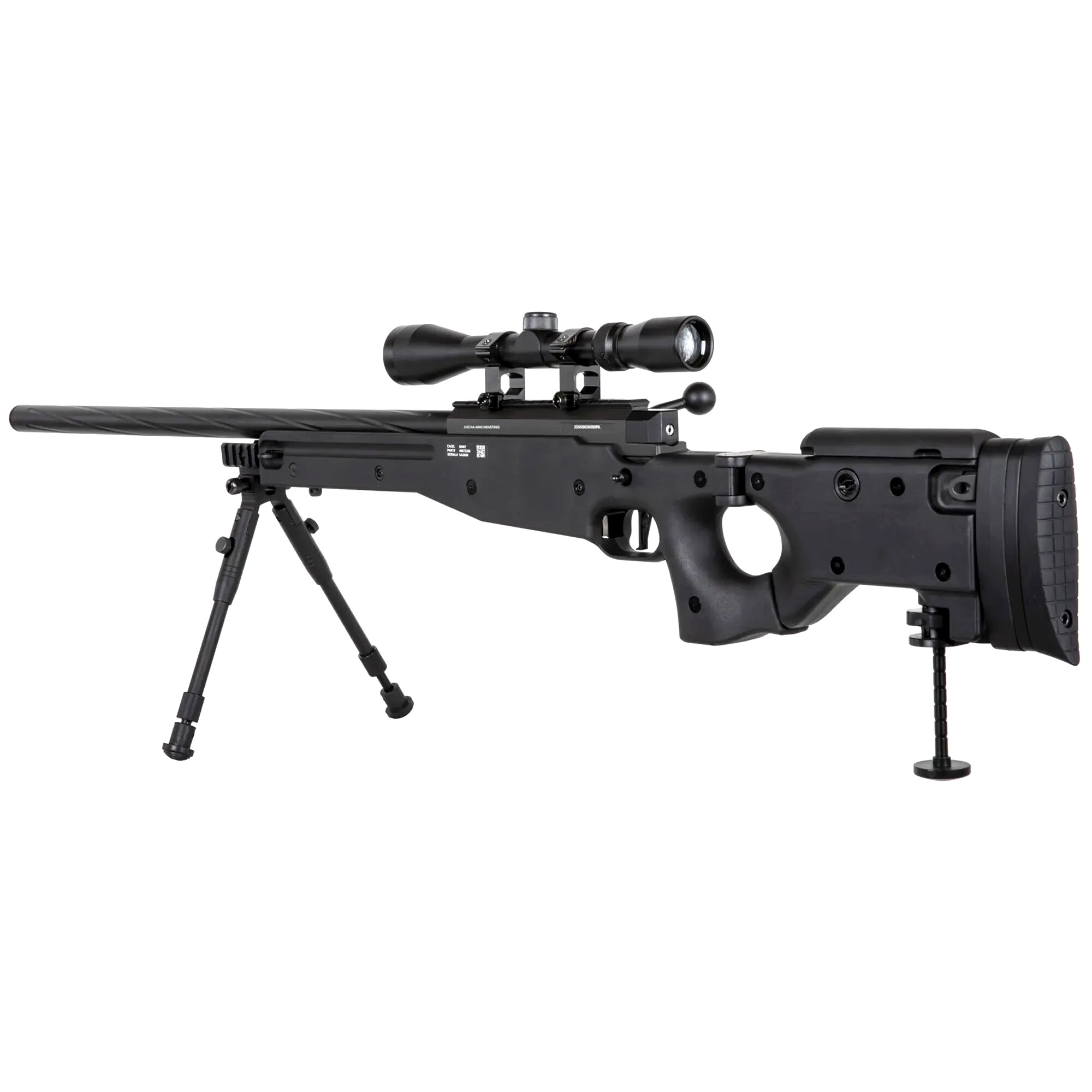 Снайперська гвинтівка ASG Specna Arms SA-S14 EDGE з оптичним прицілом та сошкою - Black