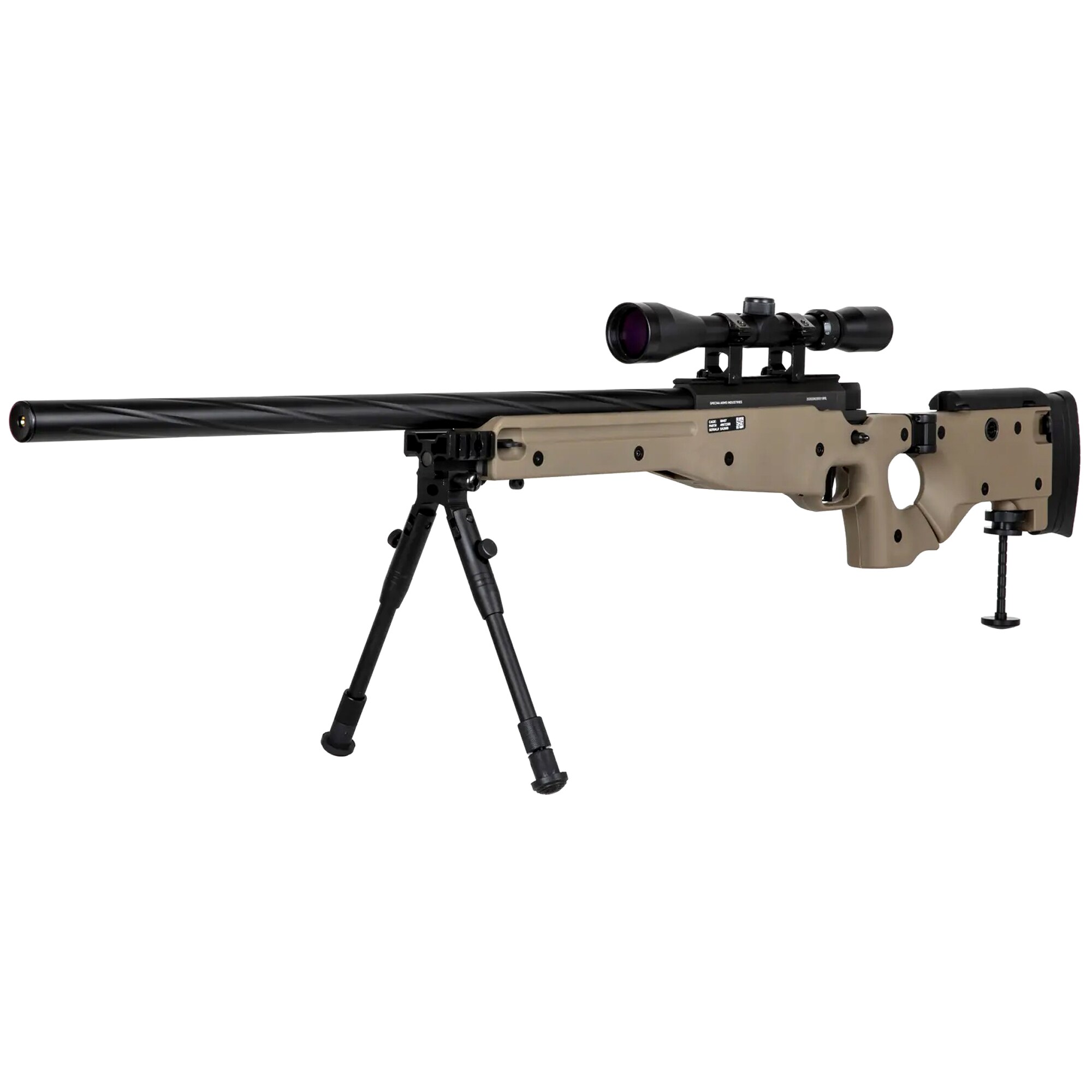 Снайперська гвинтівка ASG Specna Arms SA-S14 EDGE з оптичним прицілом і сошкою - Tan