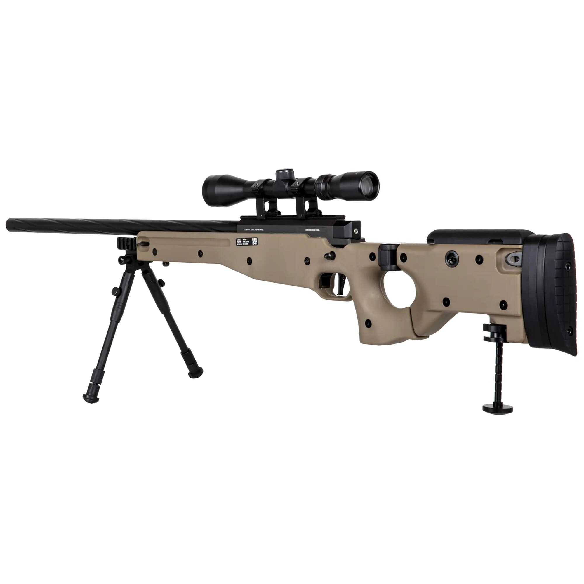 Снайперська гвинтівка ASG Specna Arms SA-S14 EDGE з оптичним прицілом і сошкою - Tan
