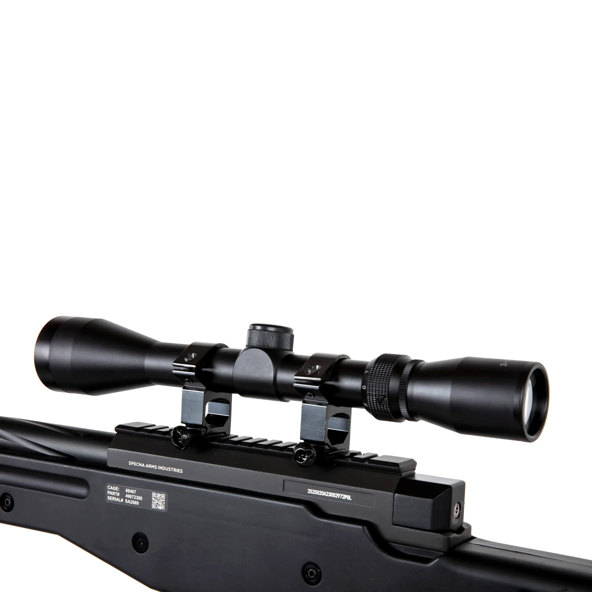 Снайперська гвинтівка ASG Specna Arms SA-S11 Edge з оптичним прицілом і сошкою - Black