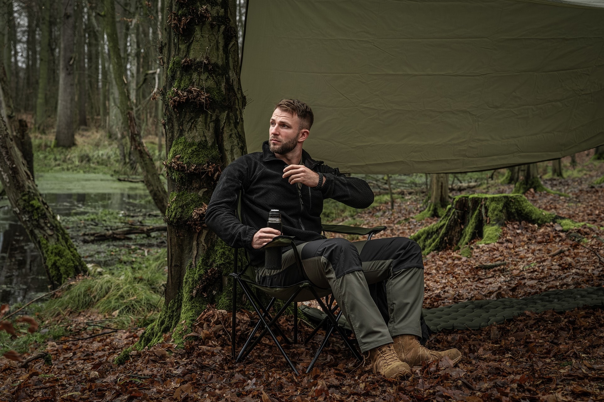 Krzesło turystyczne składane Badger Outdoor - Olive