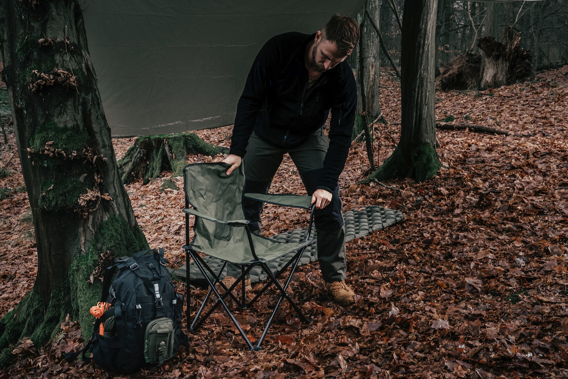 Krzesło turystyczne składane Badger Outdoor - Olive