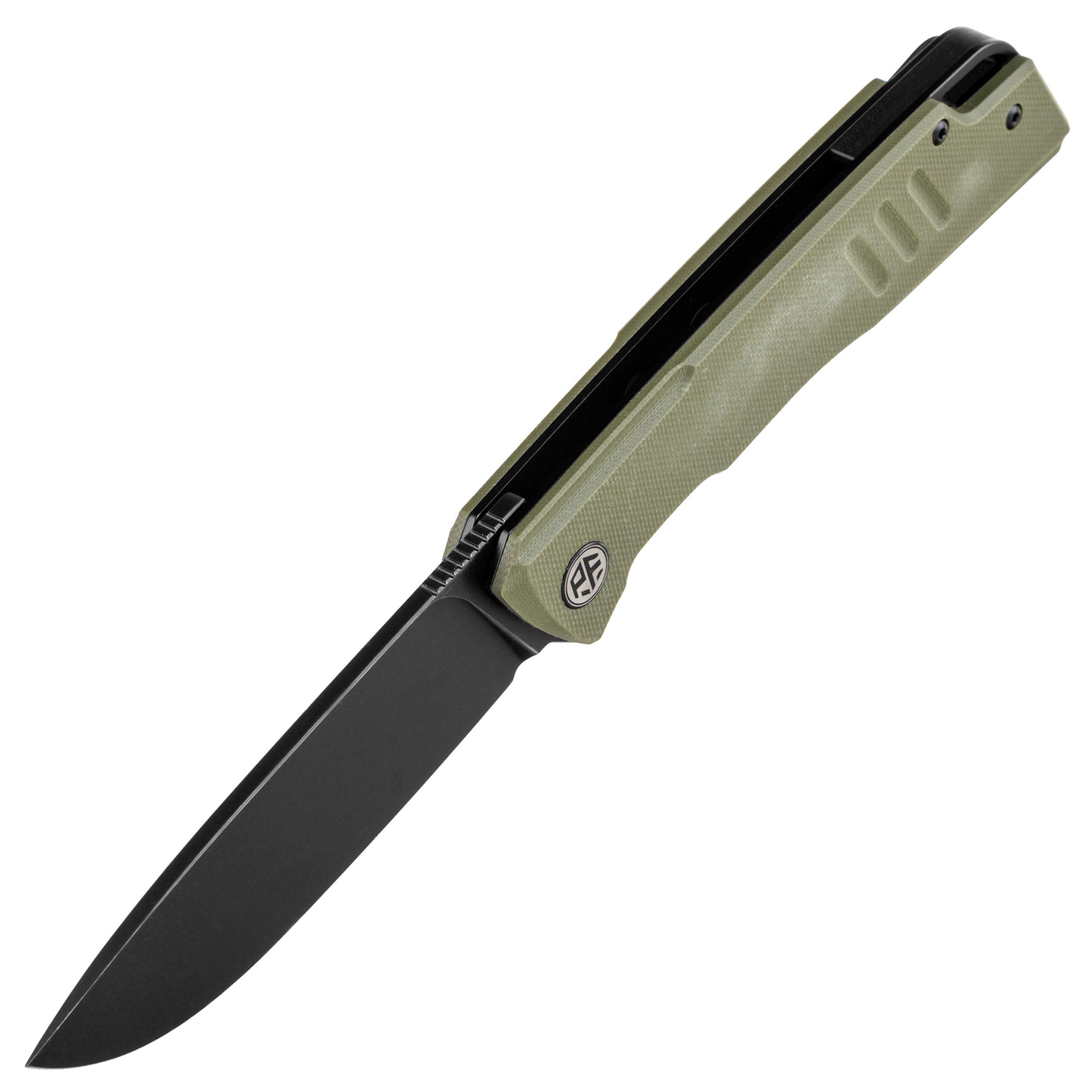 Nóż składany Petrified Fish Loco PF-B02 - Black Stonewash/Green