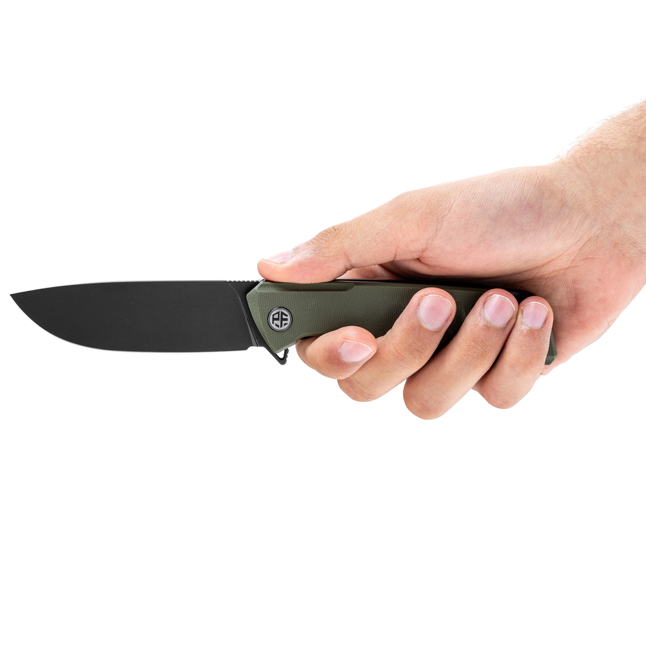 Nóż składany Petrified Fish Loco PF-B02 - Black Stonewash/Green