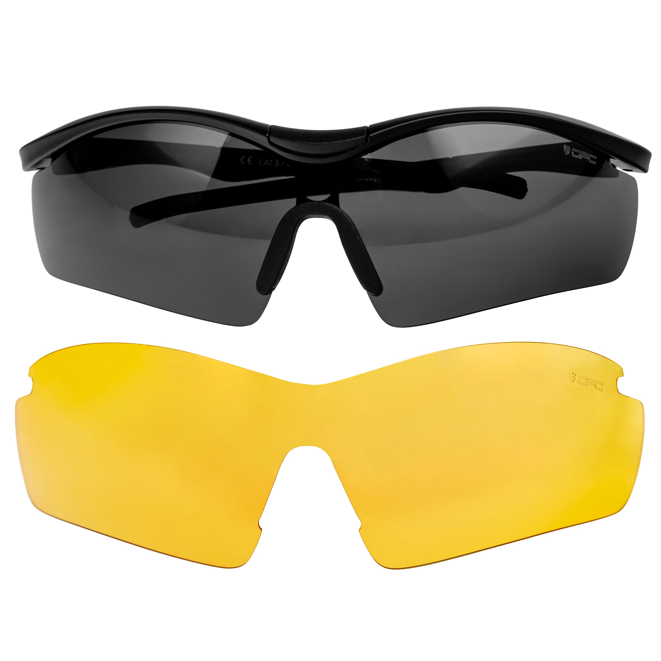 Okulary przeciwsłoneczne OPC Extreme Raptor Matt Black Smoke/Yellow z polaryzacją