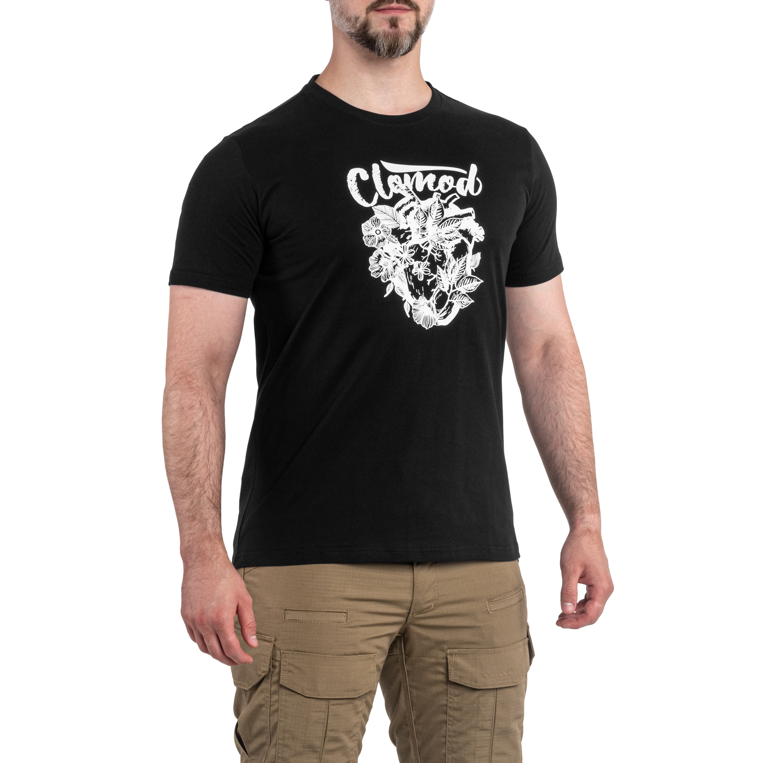 Koszulka T-shirt Pentagon CloMod Flower Heart - Black