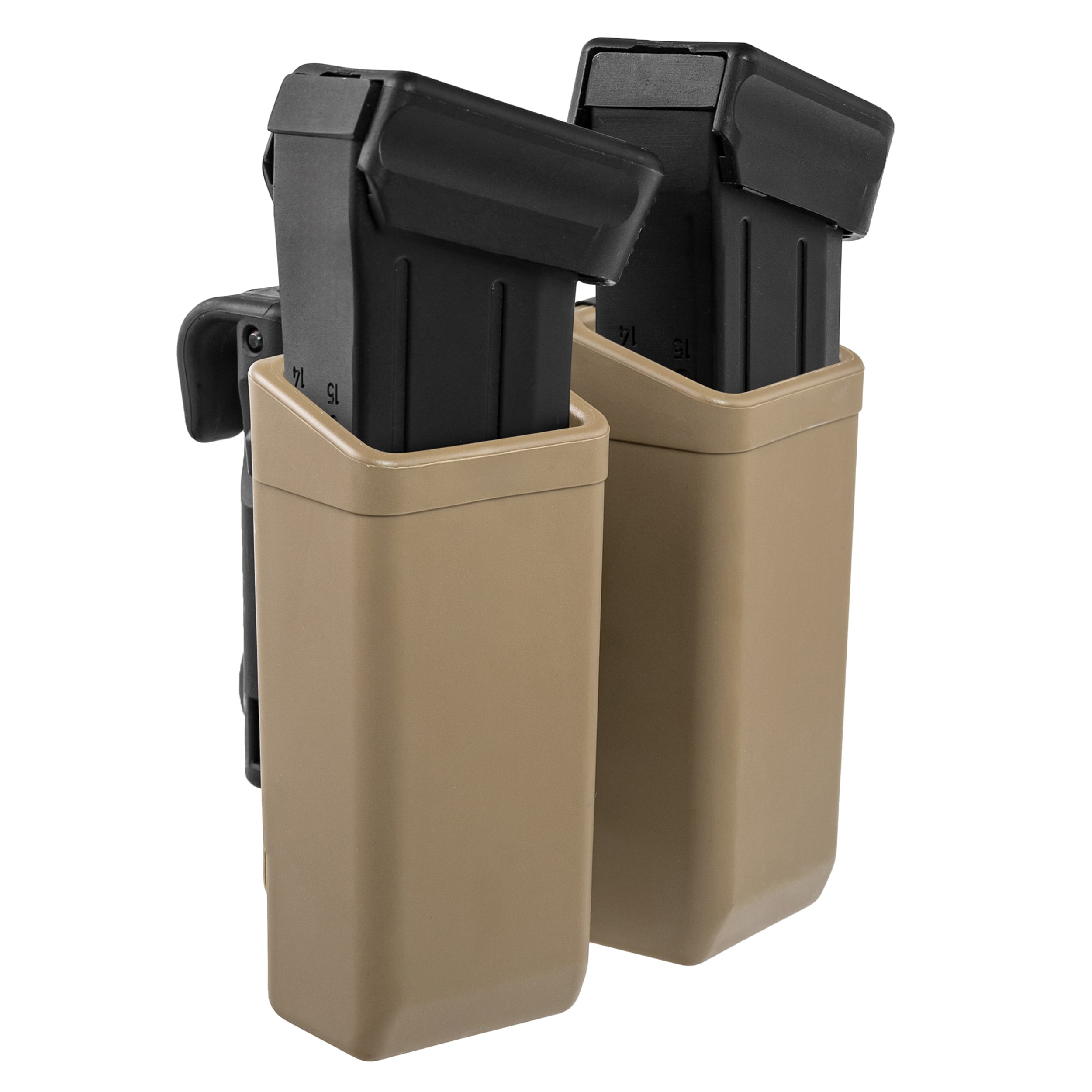 Podwójna ładownica obrotowa ESP z montażem UBC-08 Clip na magazynki 9 mm - Khaki