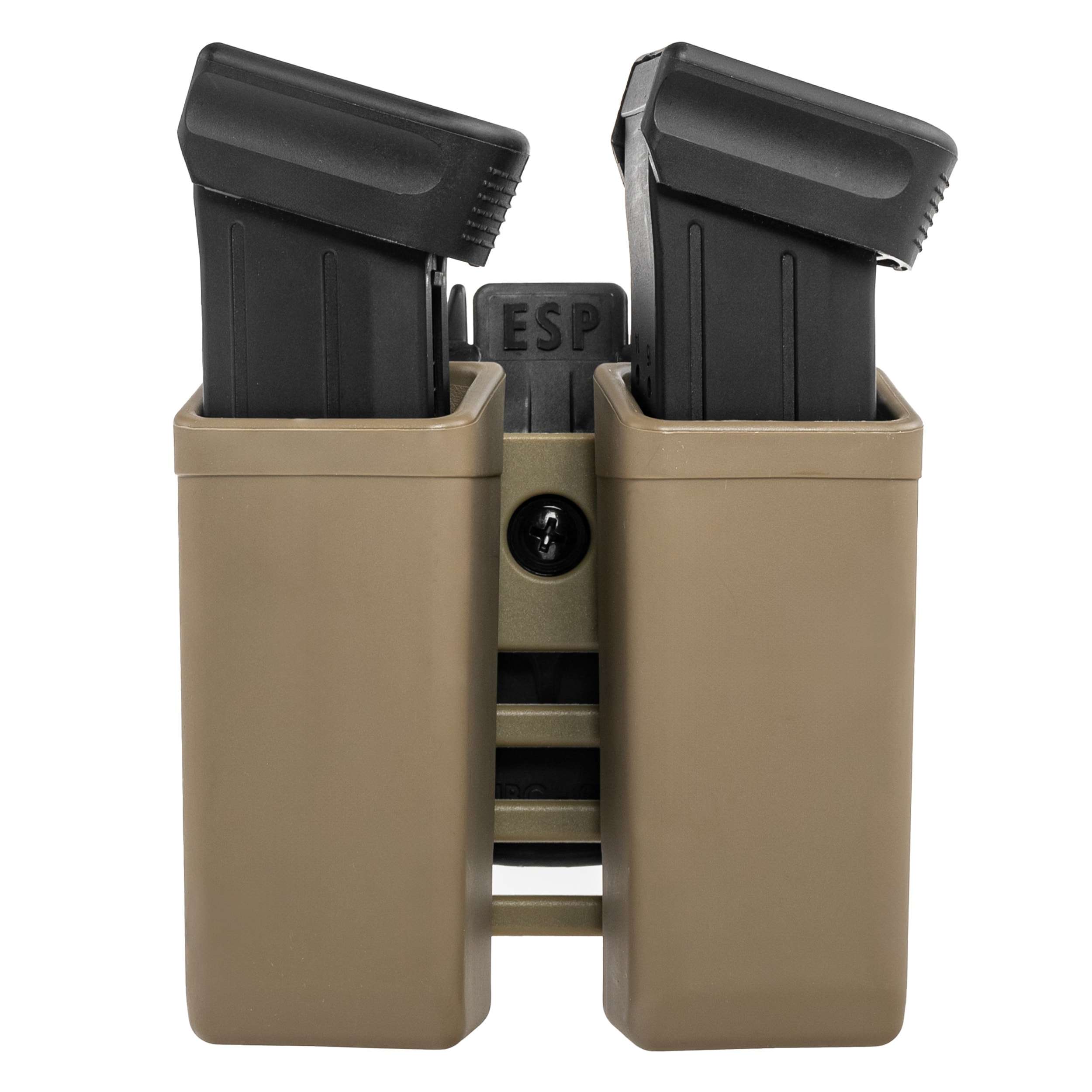 Podwójna ładownica obrotowa ESP z montażem UBC-08 Clip na magazynki 9 mm - Khaki