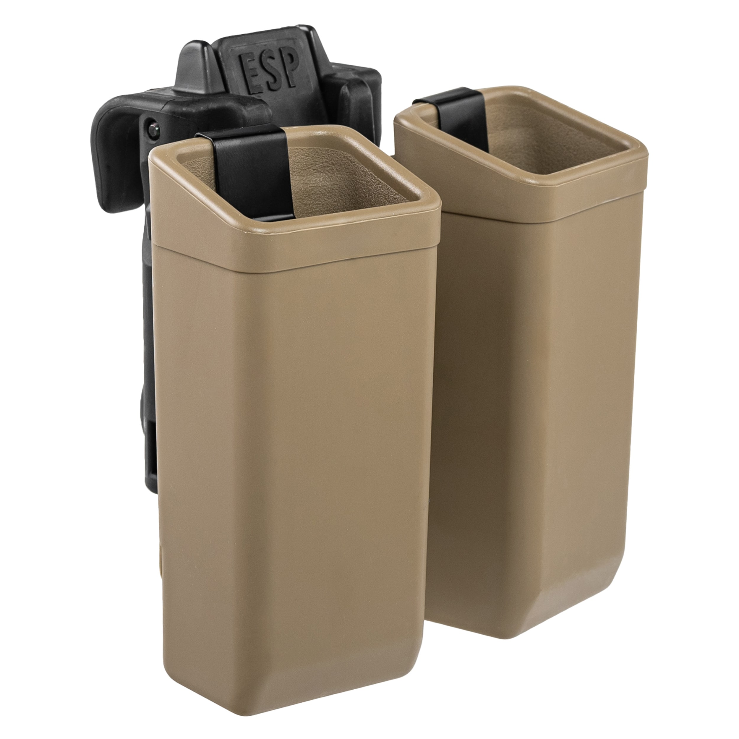 Podwójna ładownica obrotowa ESP z montażem UBC-08 Clip na magazynki 9 mm - Khaki