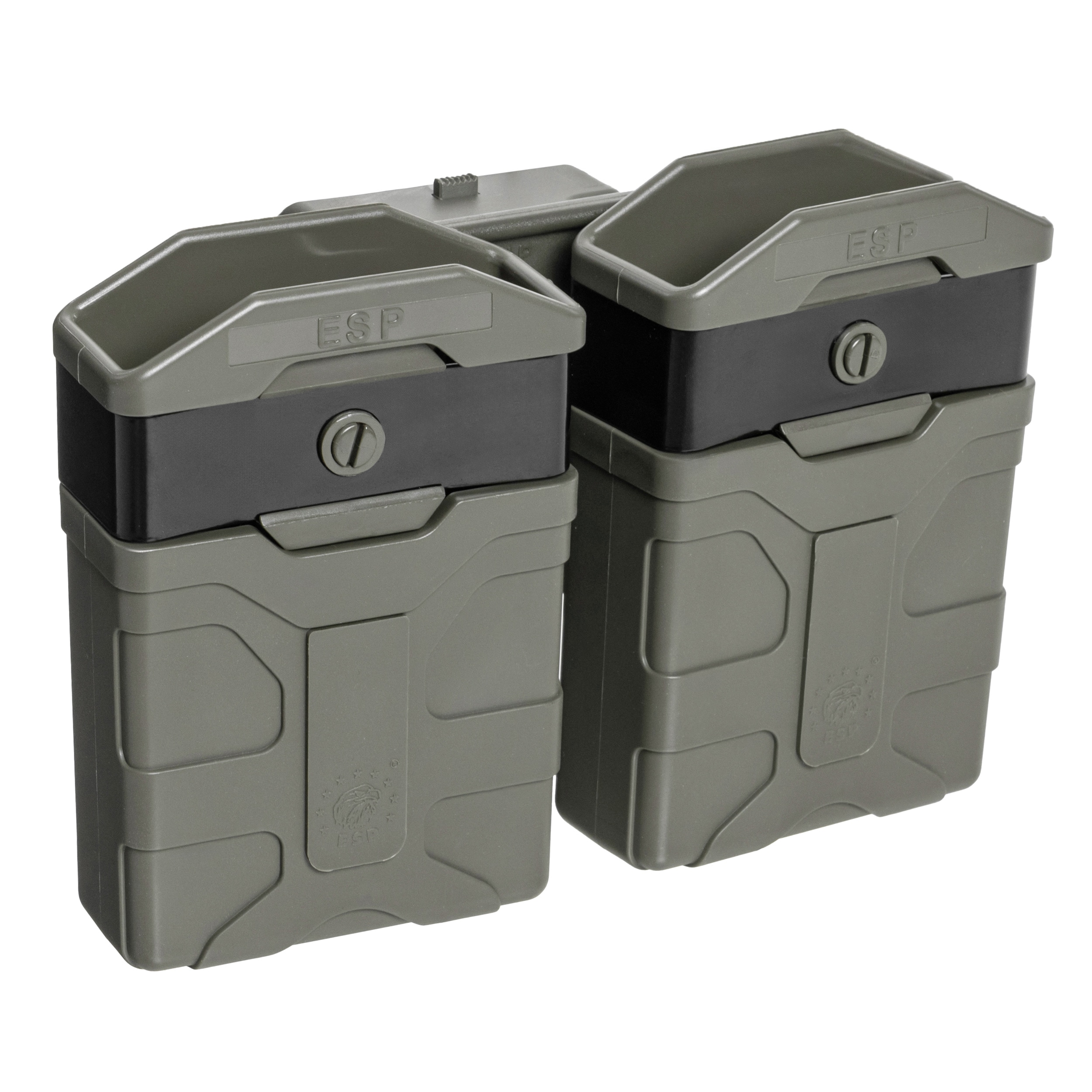 Podwójna ładownica obrotowa ESP z montażem UBC-01 Clip na magazynki - Olive Drab