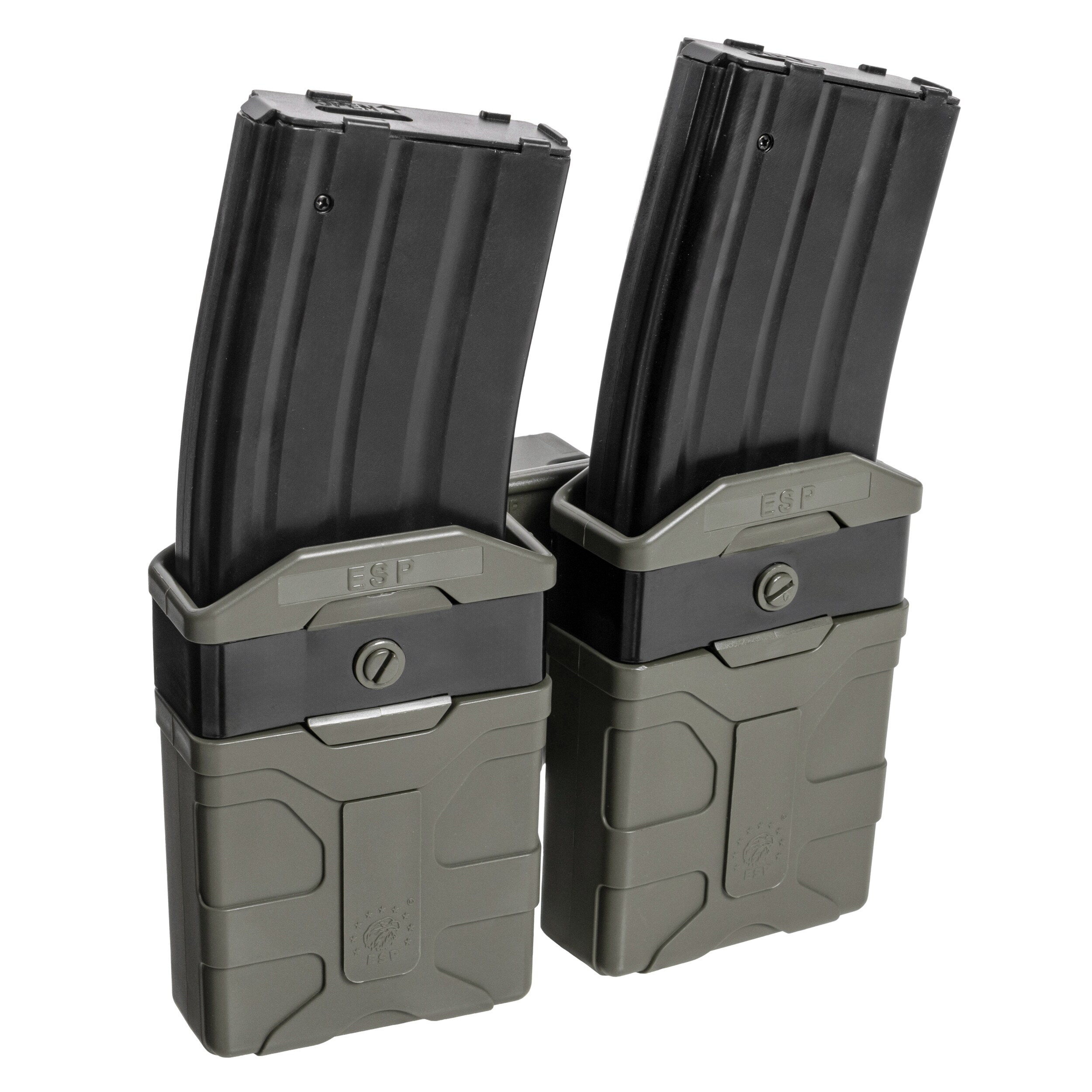 Podwójna ładownica obrotowa ESP z montażem UBC-01 Clip na magazynki - Olive Drab