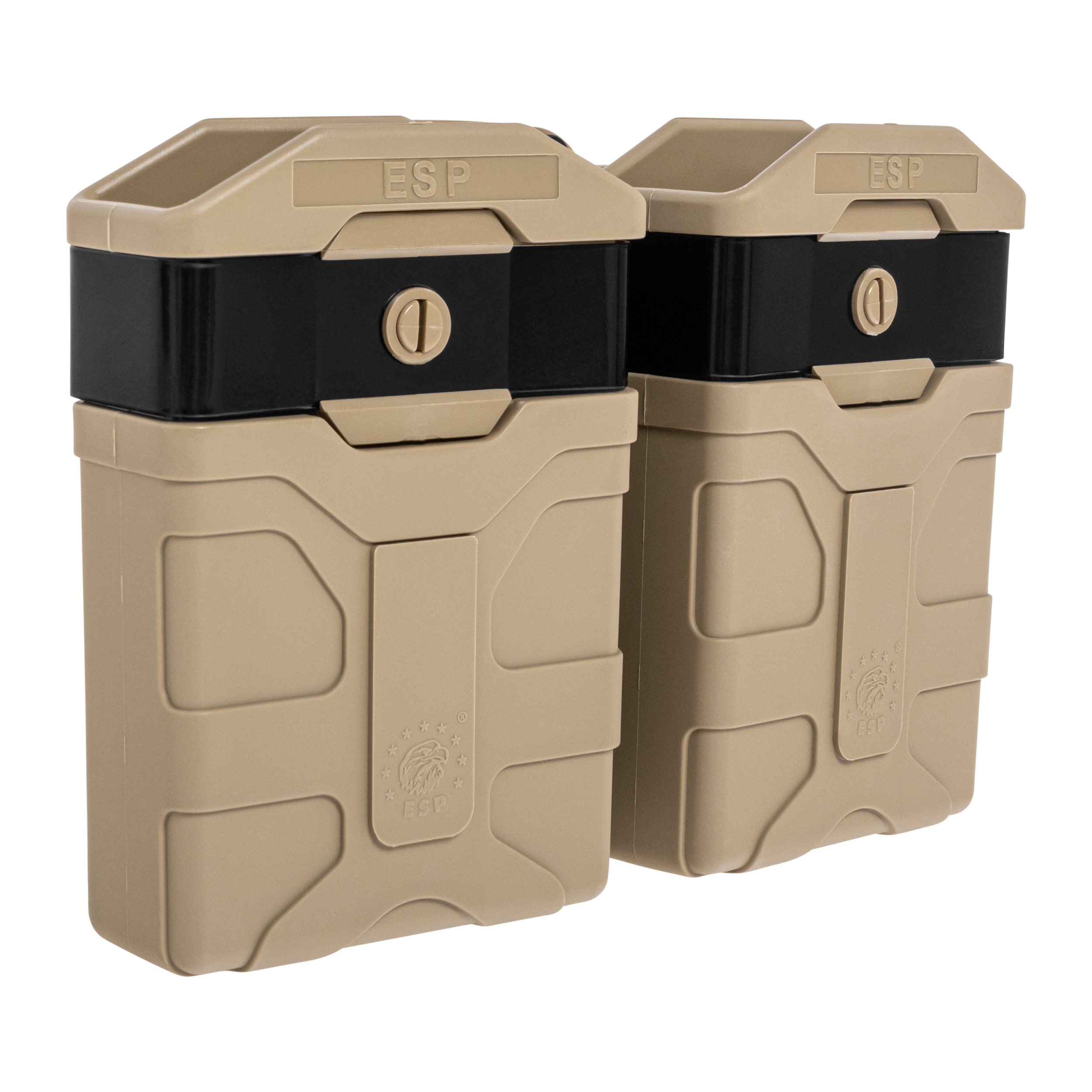 Podwójna ładownica obrotowa ESP z montażem Paddle na magazynki w kalibrze 5.56 mm - Khaki