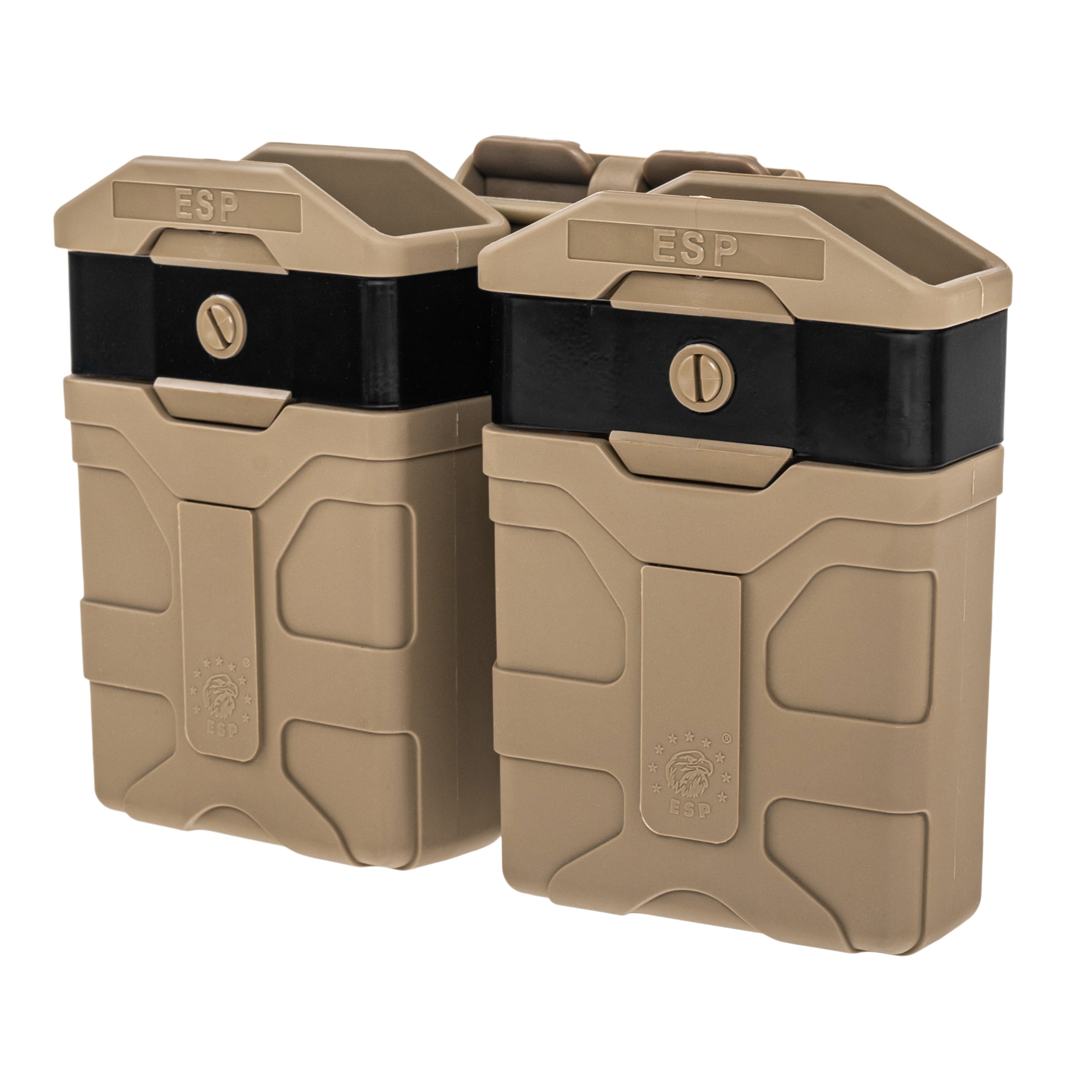 Podwójna ładownica obrotowa ESP z montażem UBC-04-2 Clip na magazynki - Khaki