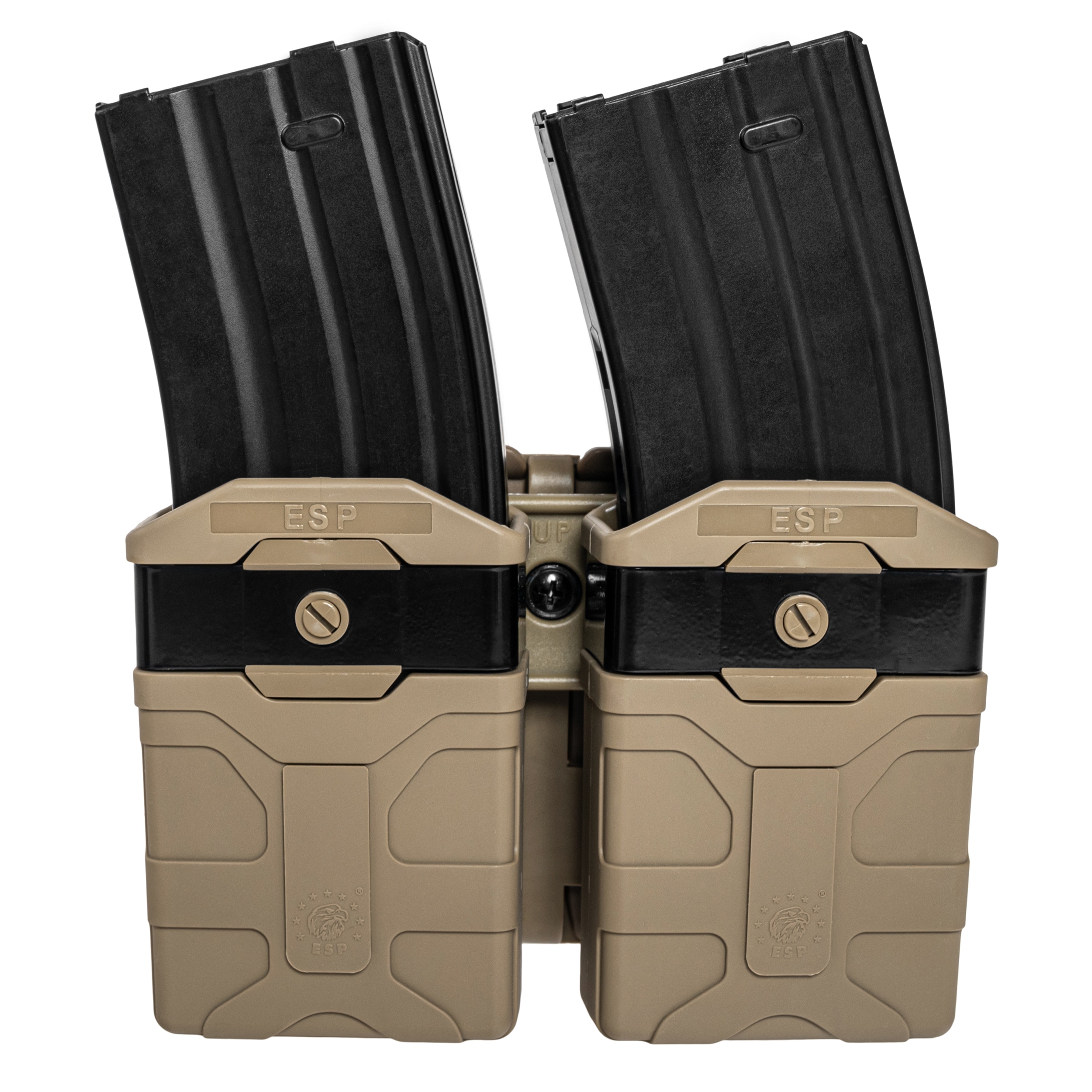 Podwójna ładownica obrotowa ESP z montażem UBC-04-2 Clip na magazynki - Khaki