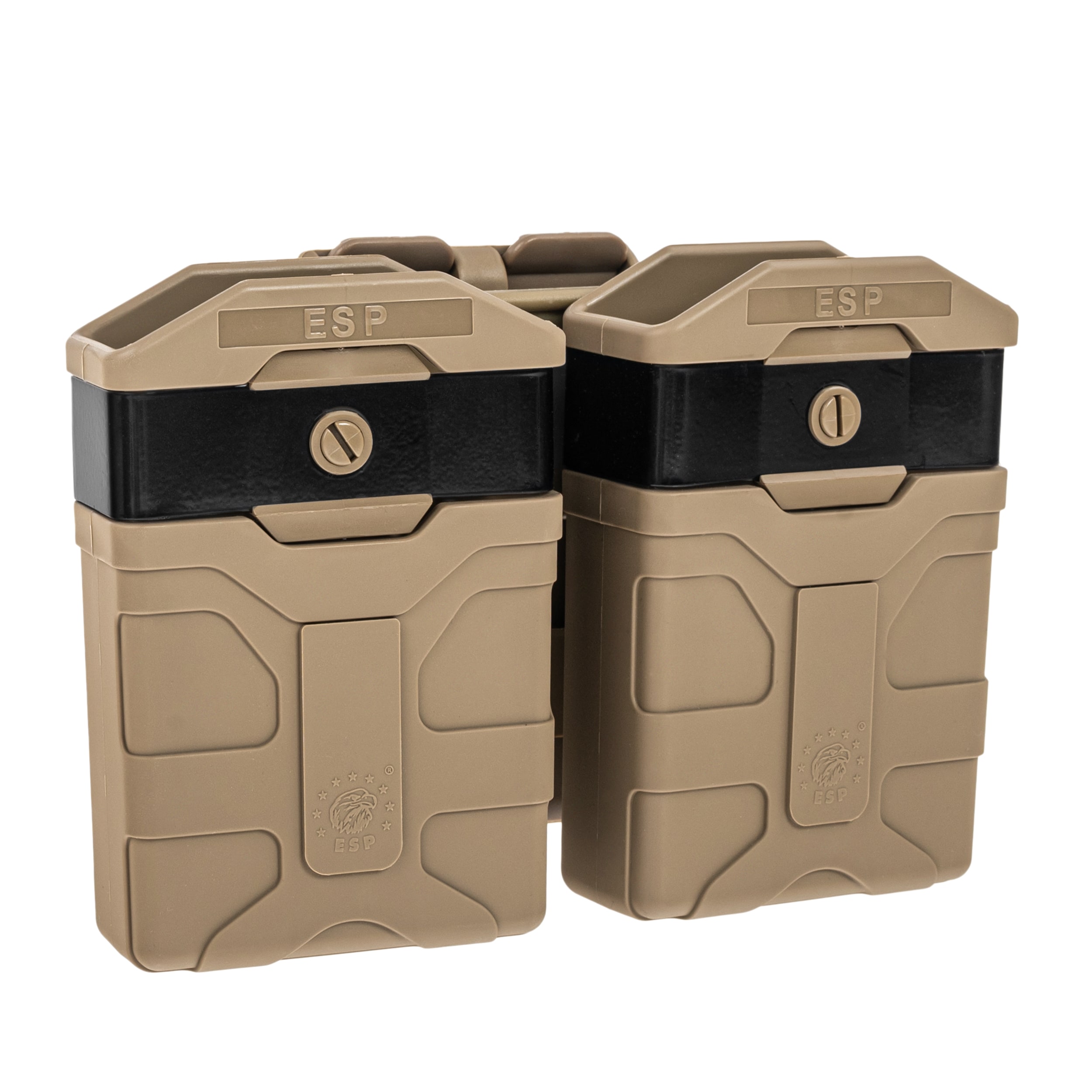 Podwójna ładownica obrotowa ESP z montażem UBC-04-2 Clip na magazynki - Khaki