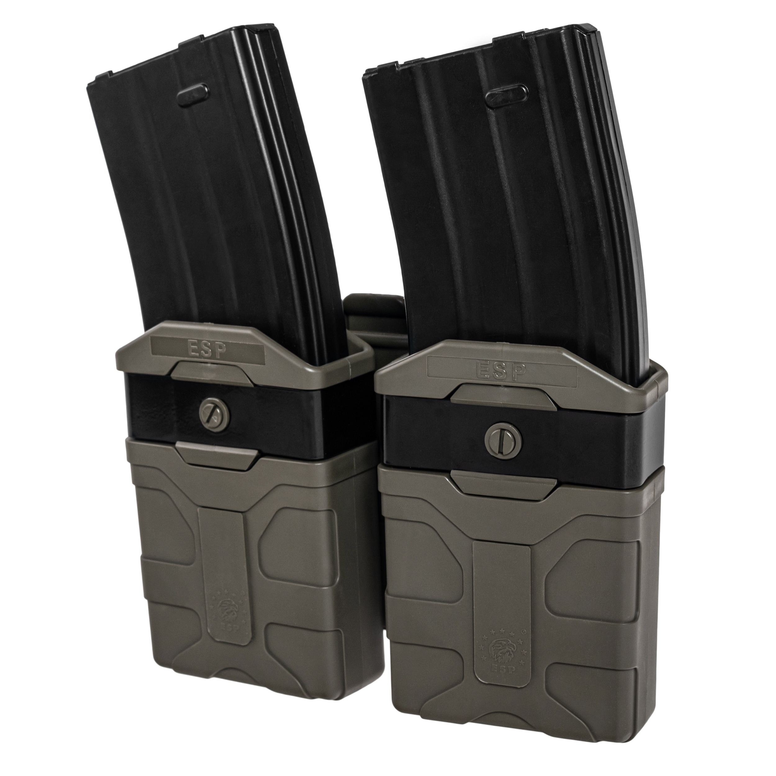 Podwójna ładownica obrotowa ESP z montażem UBC-04-2 Clip na magazynki - Olive Drab