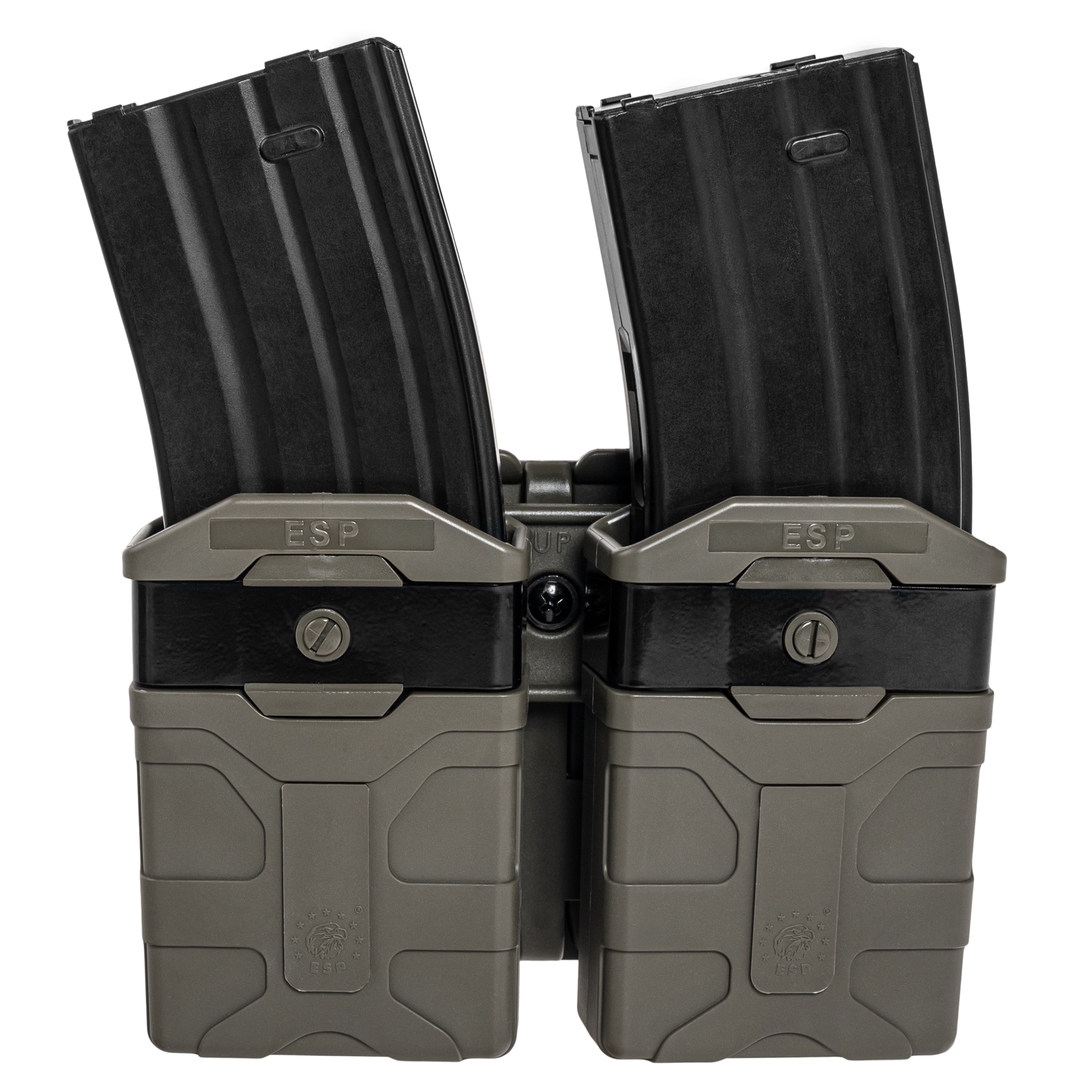 Podwójna ładownica obrotowa ESP z montażem UBC-04-2 Clip na magazynki - Olive Drab