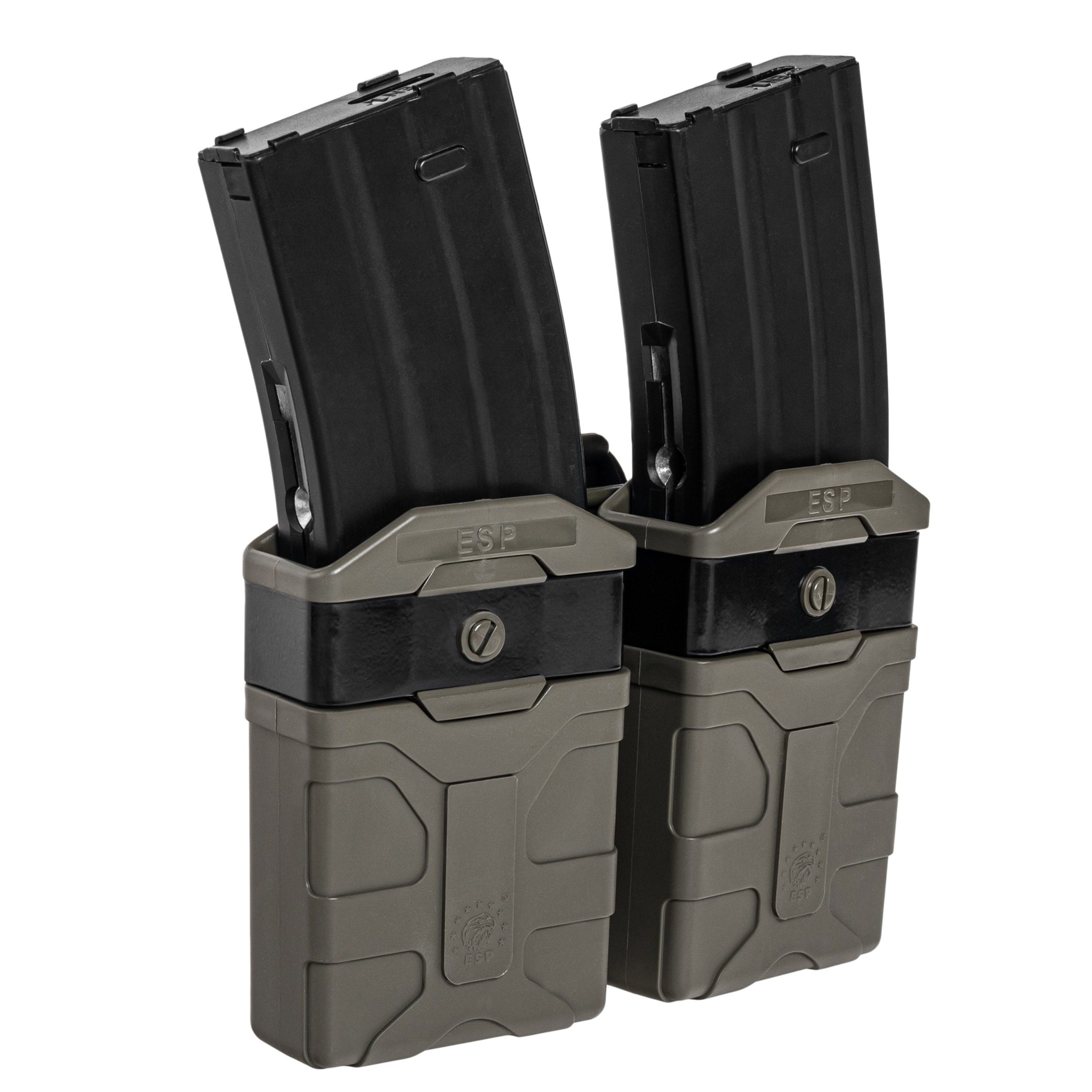 Podwójna ładownica obrotowa ESP z montażem UBC-04-2 Clip na magazynki - Olive Drab