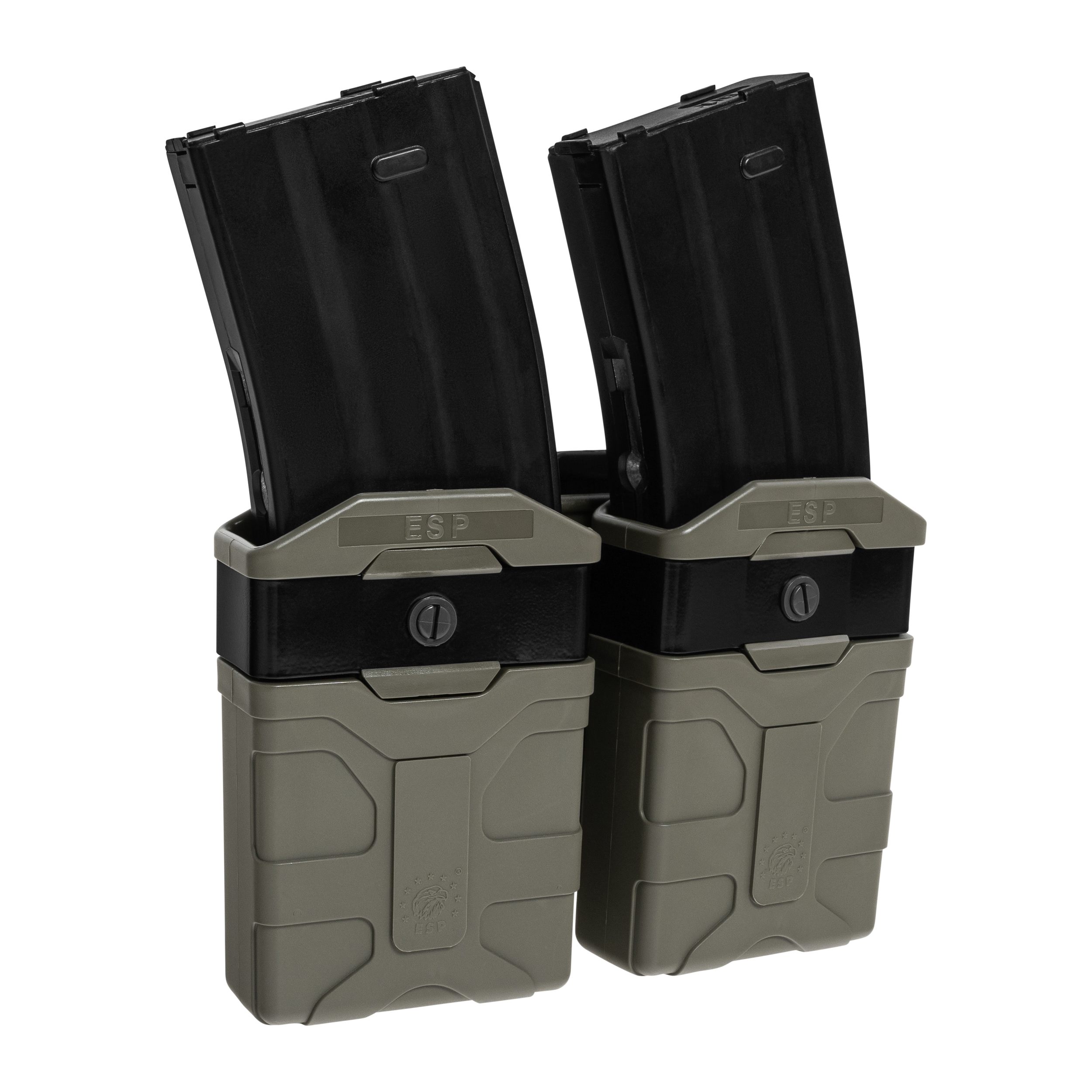 Podwójna ładownica obrotowa ESP z montażem UBC-07 Clip na duże magazynki - Olive Drab