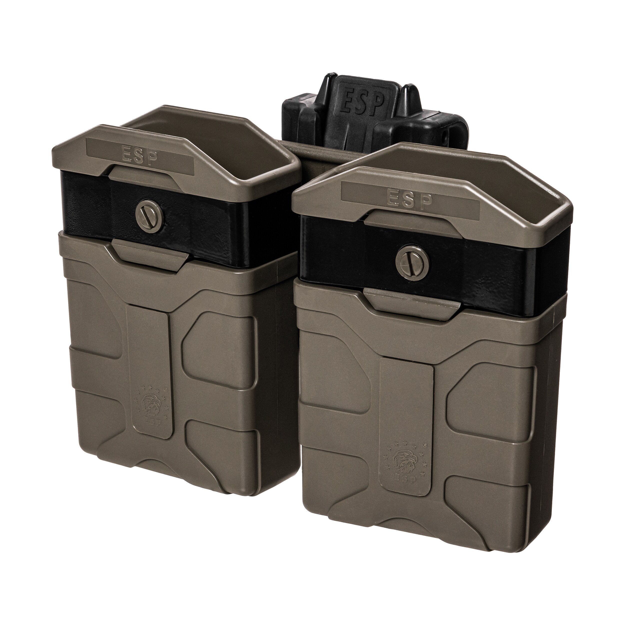 Podwójna ładownica obrotowa ESP z montażem UBC-08 na magazynki - Olive Drab