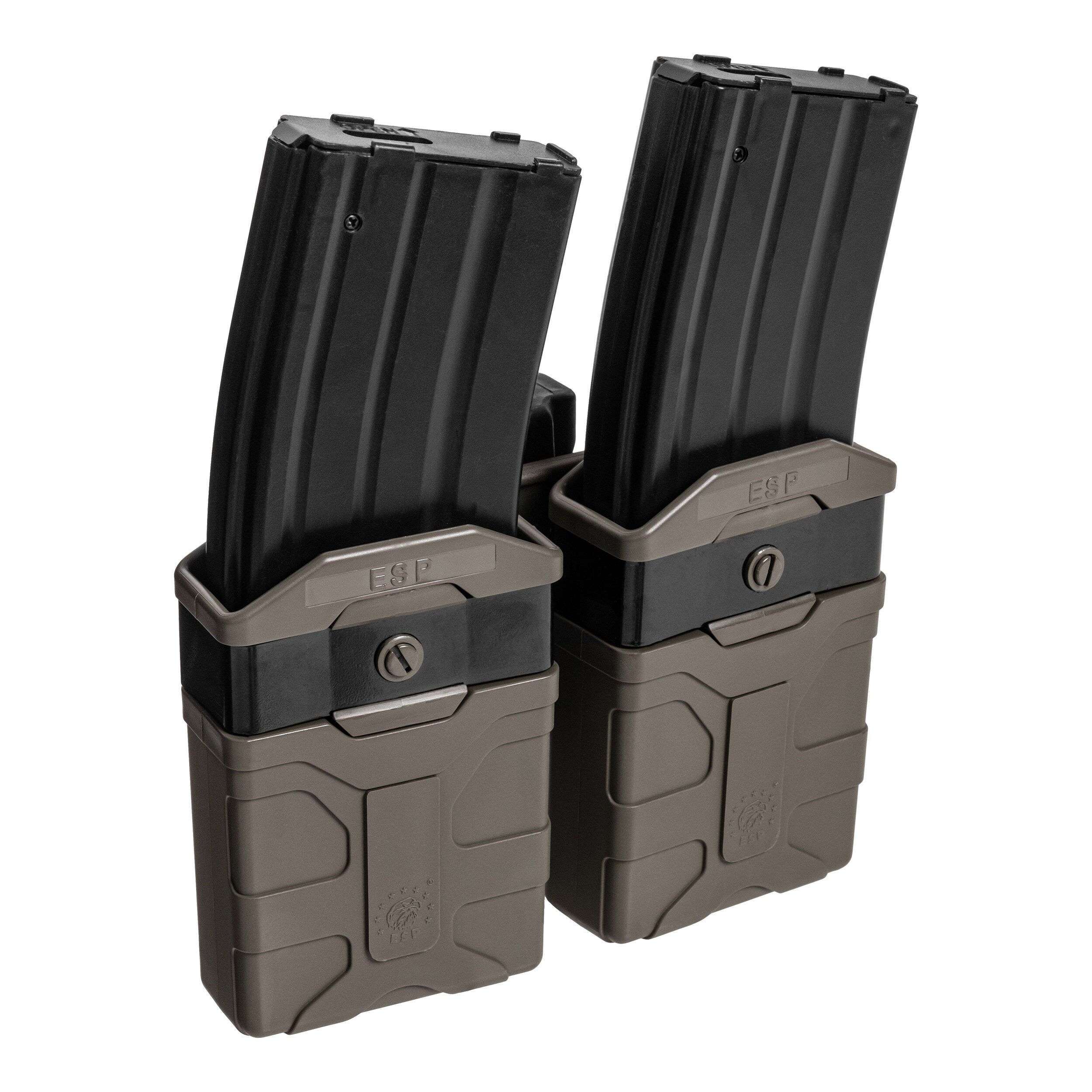Podwójna ładownica obrotowa ESP z montażem UBC-08 na magazynki - Olive Drab
