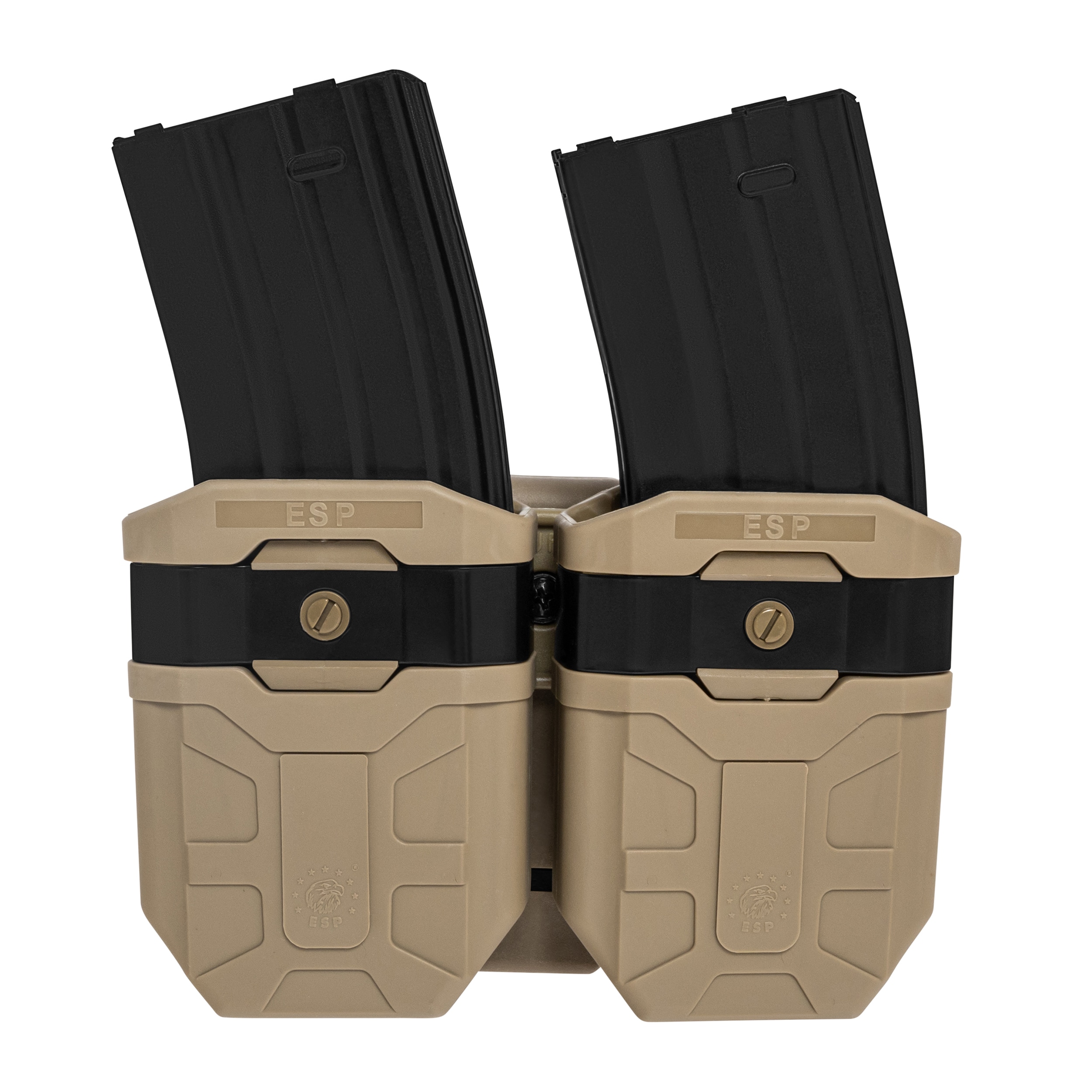 Podwójna ładownica obrotowa ESP z montażem UBC-02 na magazynki 7,62 mm - Khaki