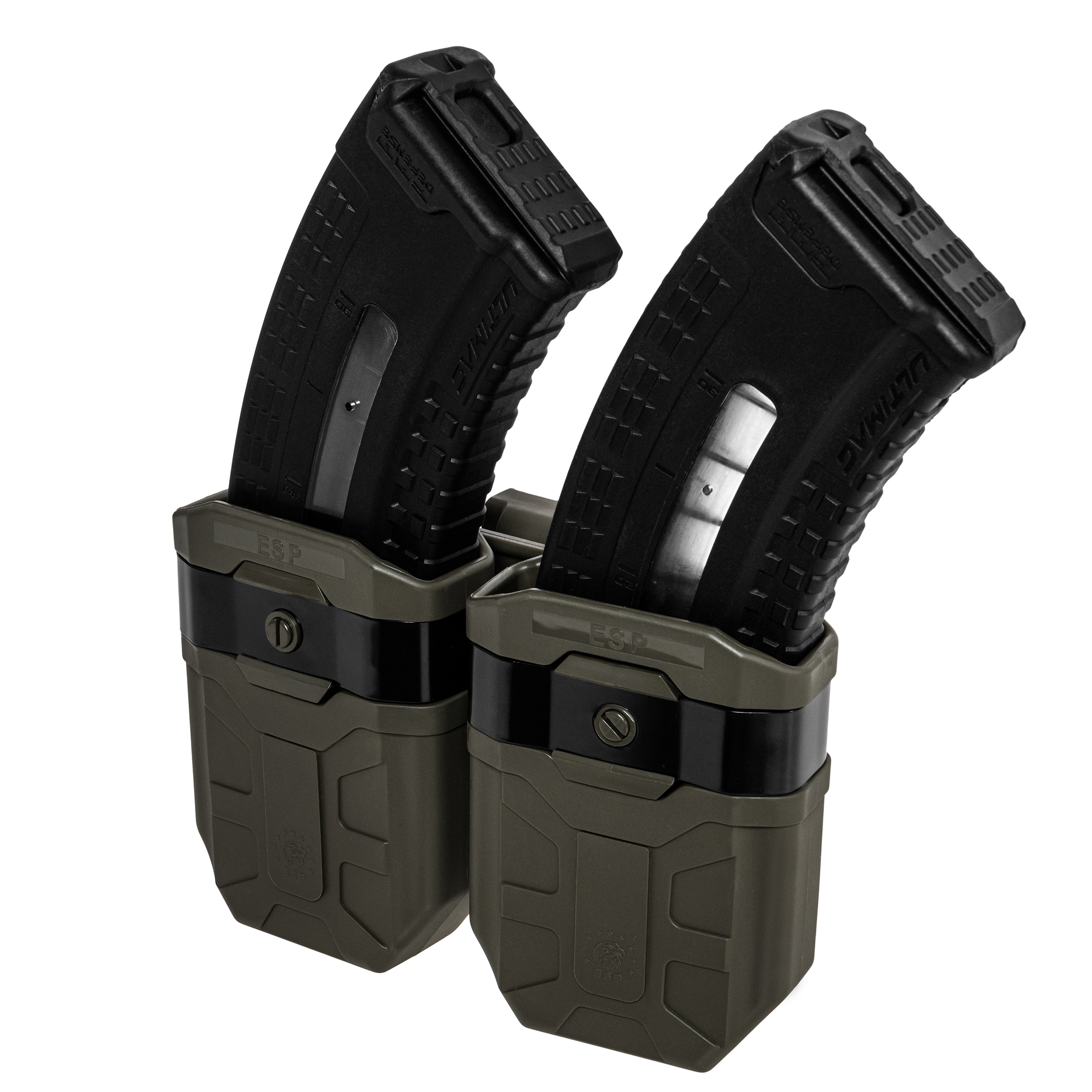 Podwójna ładownica ESP z montażem UBC-03 Clip na magazynki 7,62 x 39 mm - Olive Drab