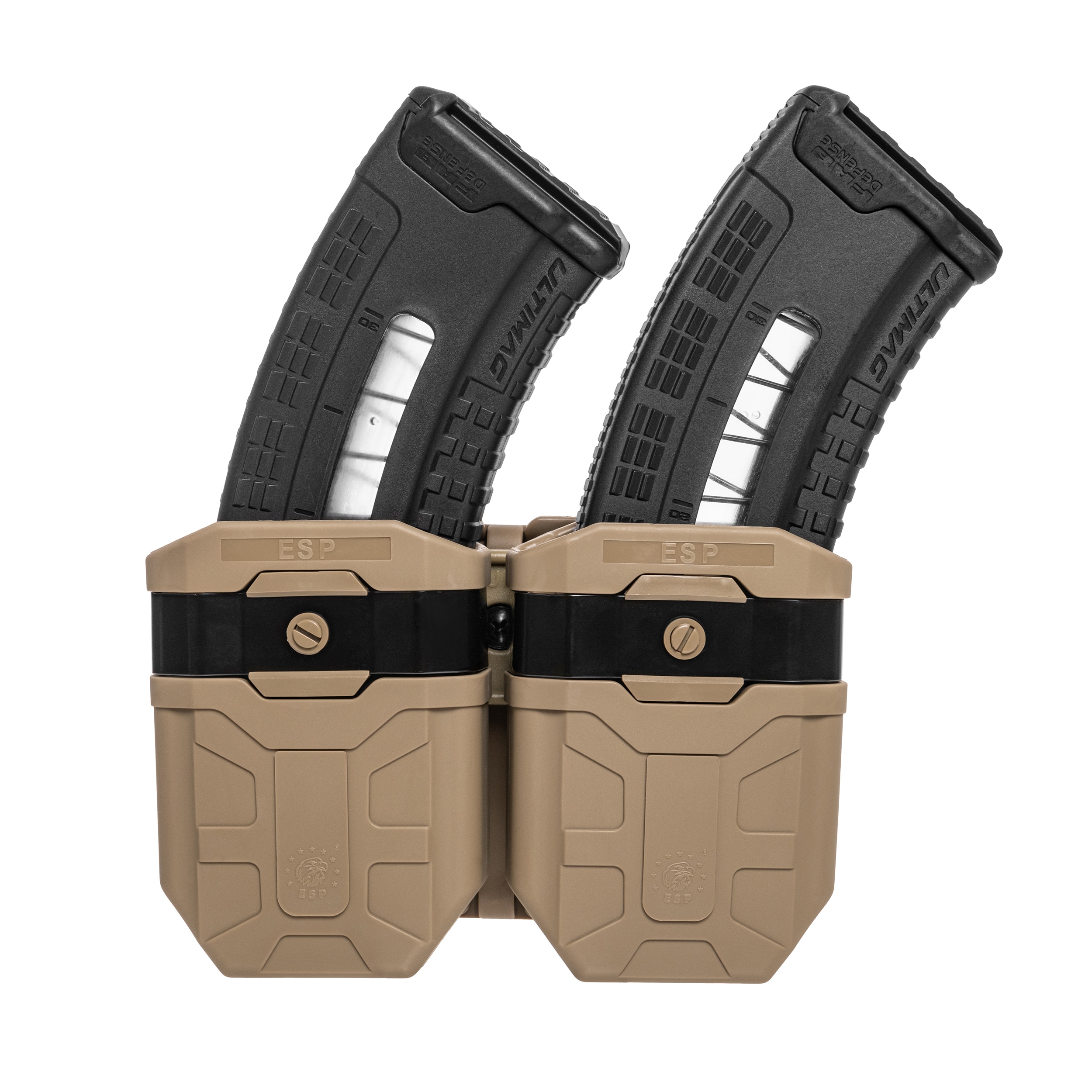 Podwójna ładownica obrotowa ESP z montażem UBC-04-2 na magazynki - Khaki