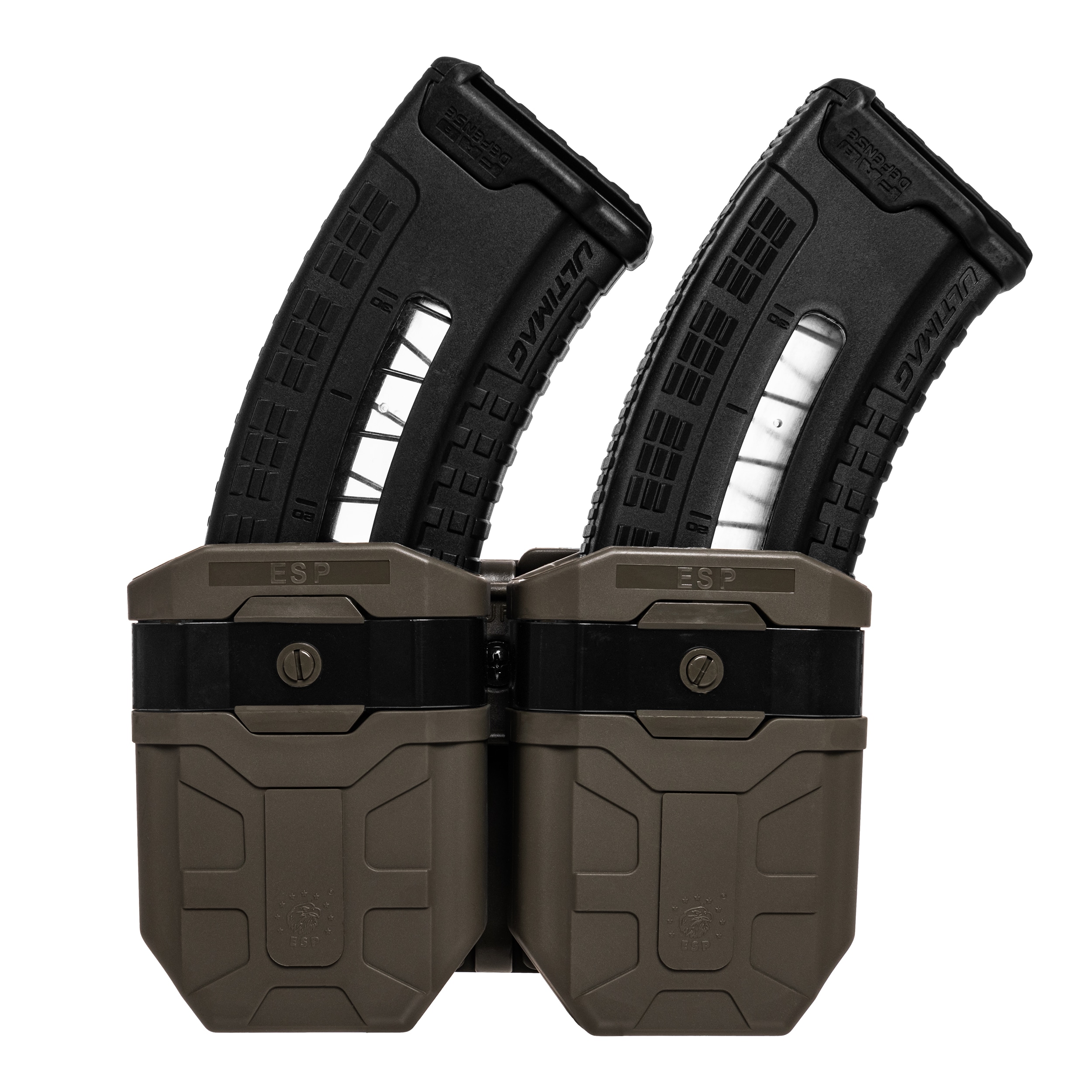 Podwójna ładownica obrotowa ESP z montażem UBC-04-2 na magazynki - Olive Drab