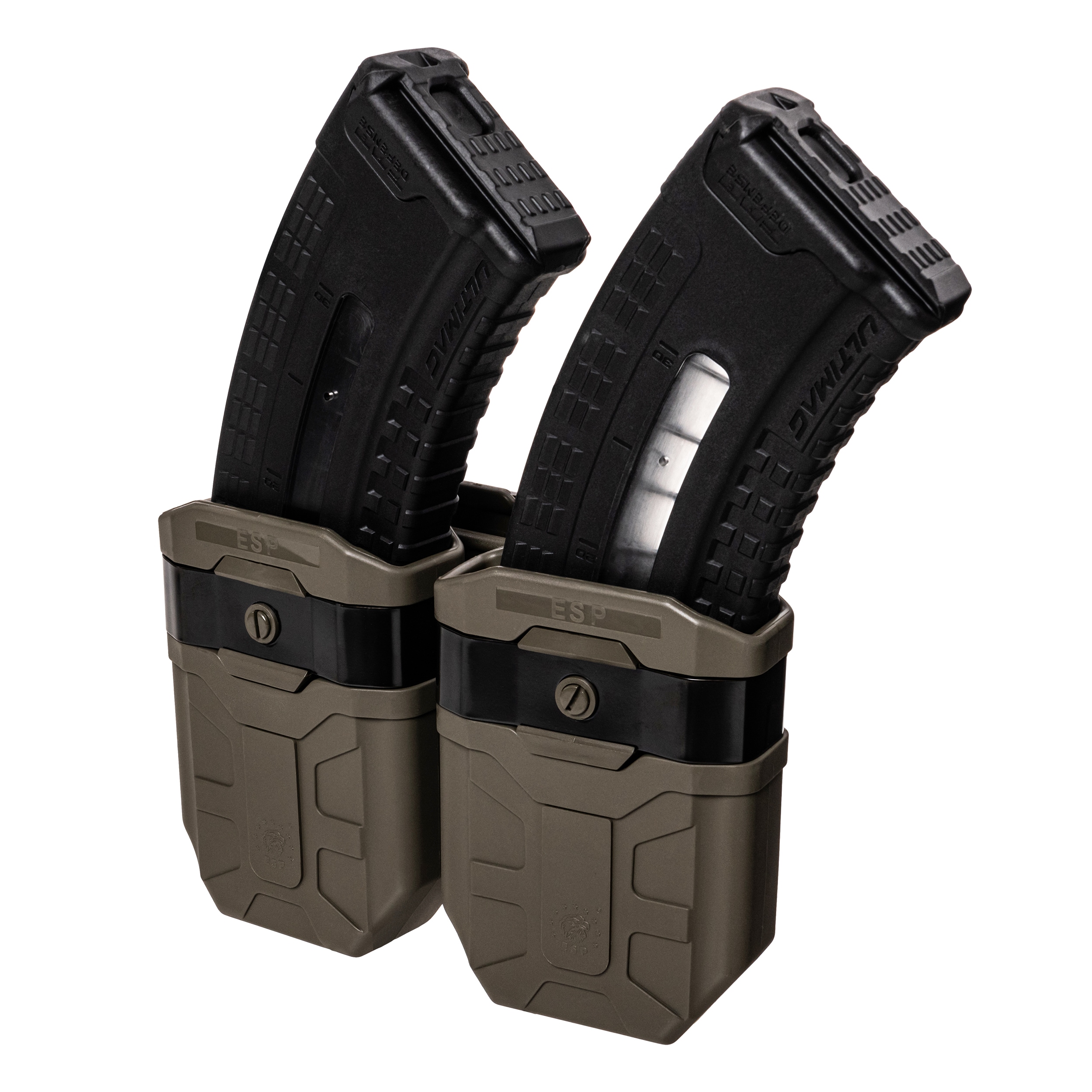 Podwójna ładownica obrotowa ESP z montażem UBC-04-2 na magazynki - Olive Drab