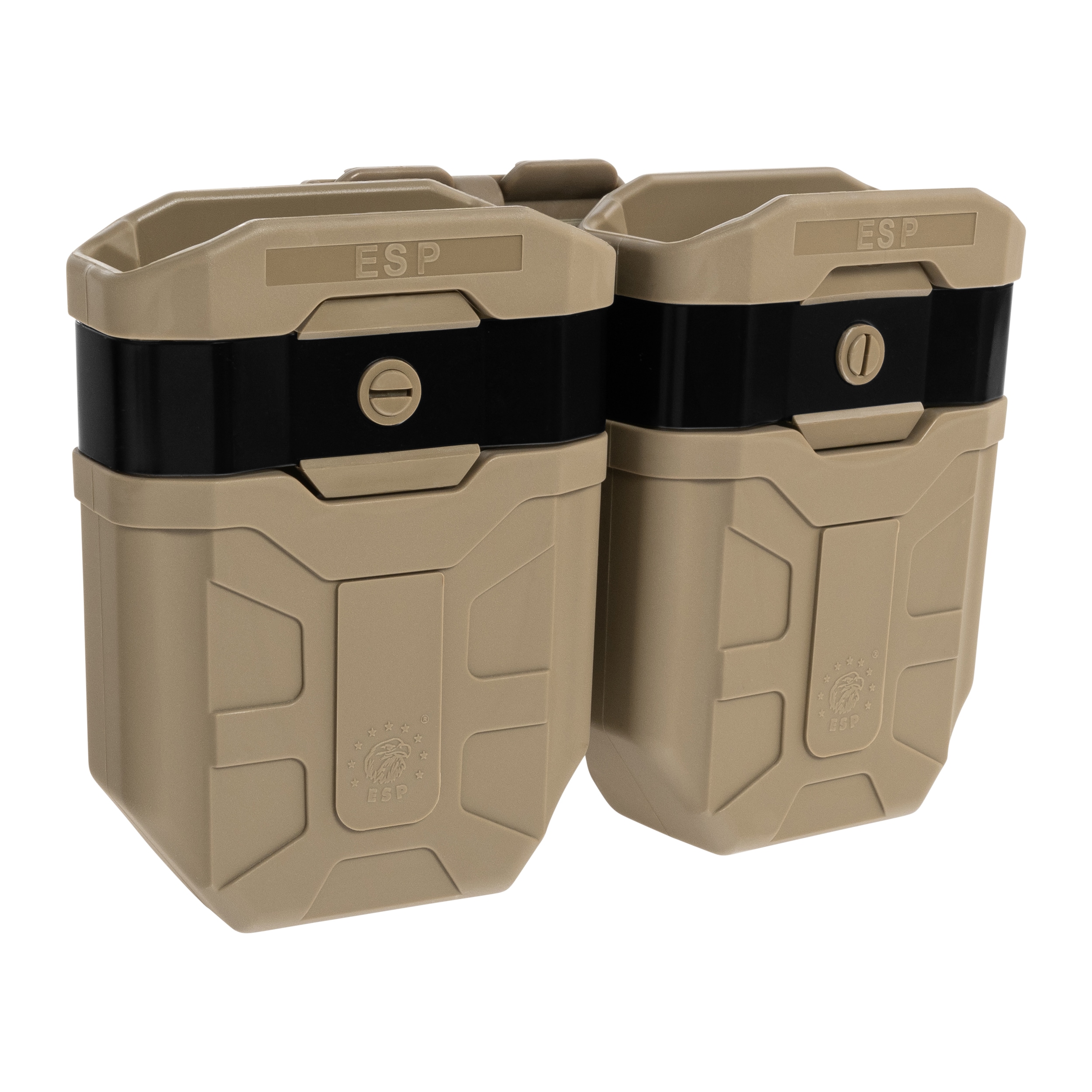 Podwójna ładownica obrotowa ESP z montażem UBC-07 Clip na magazynki 7,62 mm - Khaki
