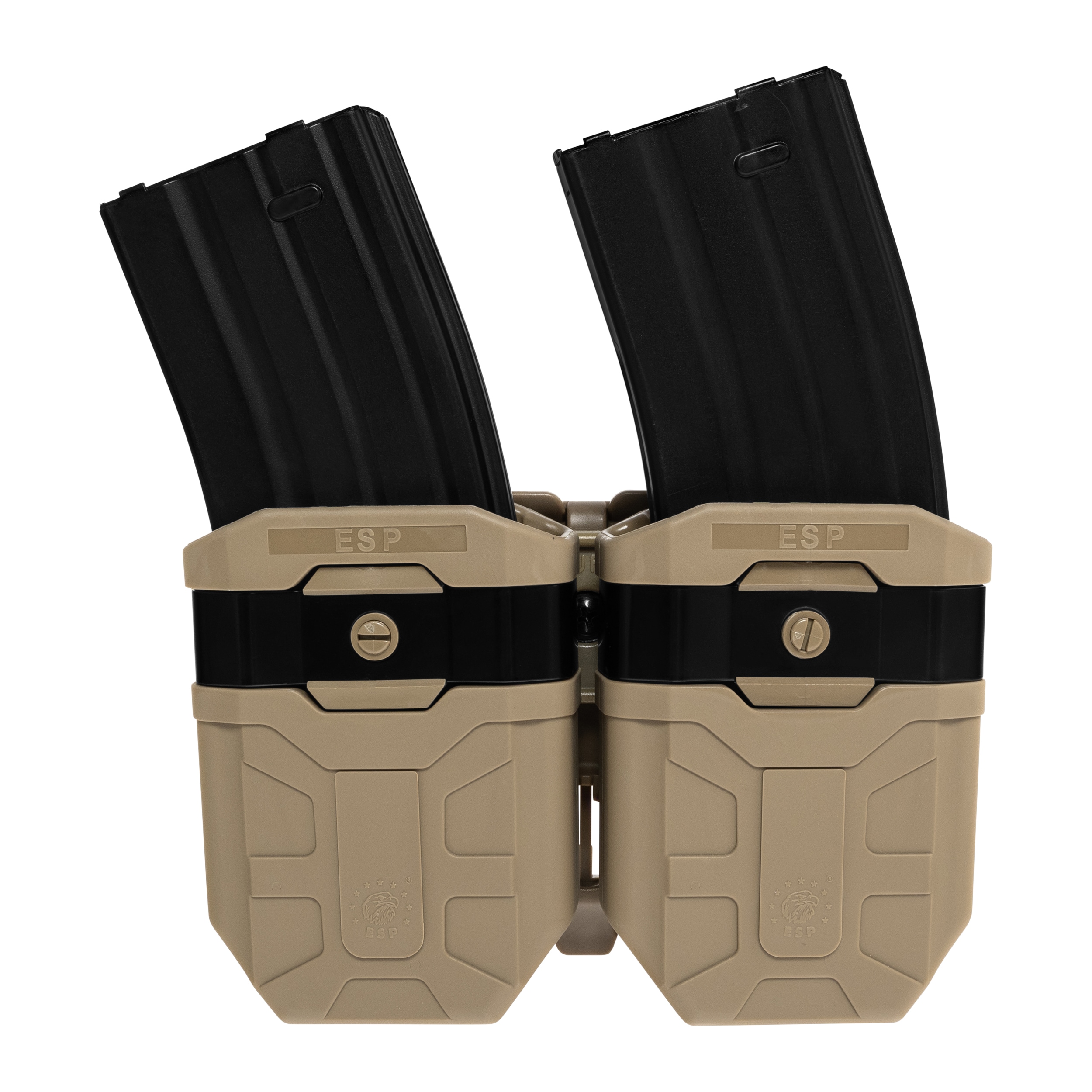 Podwójna ładownica obrotowa ESP z montażem UBC-07 Clip na magazynki 7,62 mm - Khaki
