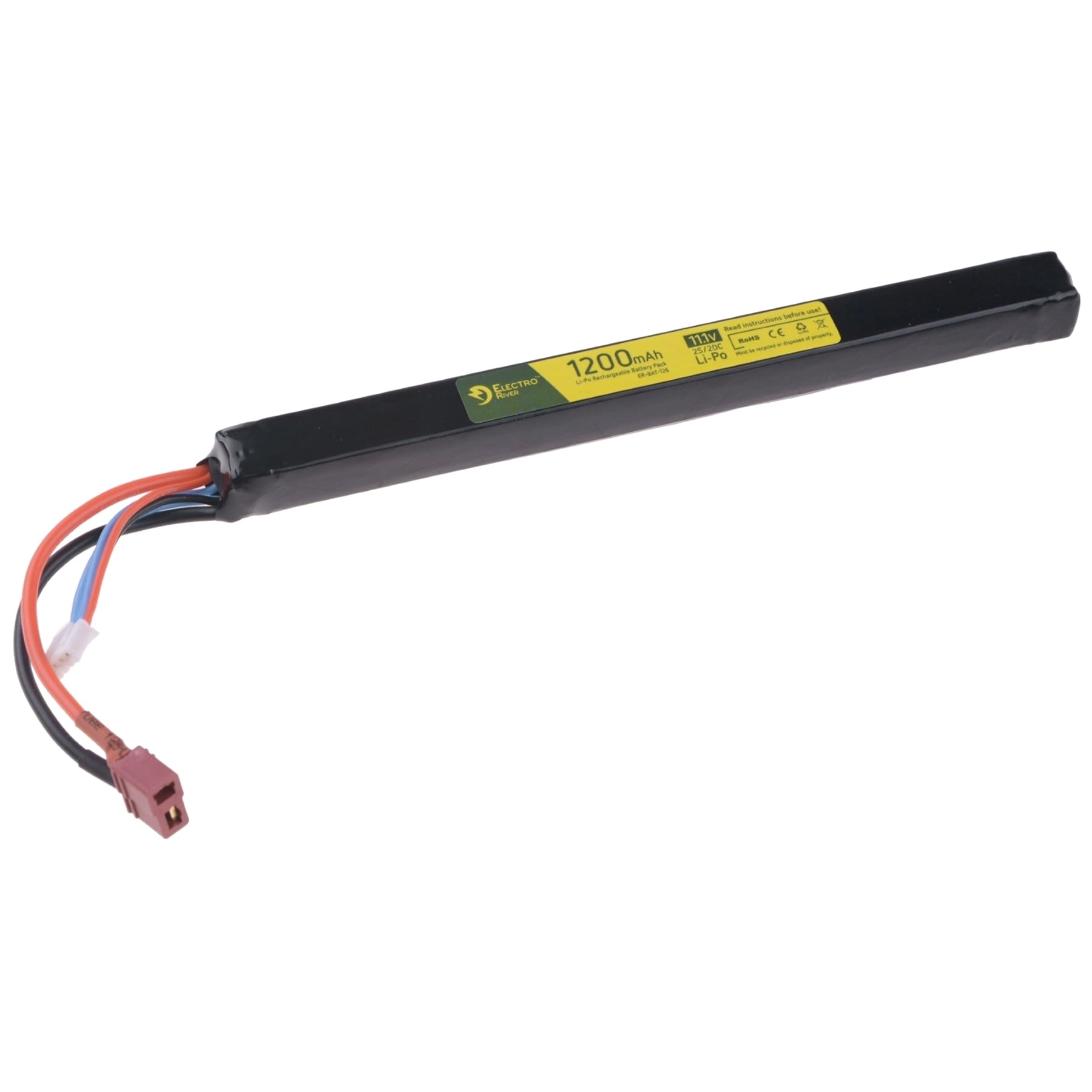 Акумулятор ASG Electro River Li-Po 11,1V 1200mAh 2S/20C - T-Connect