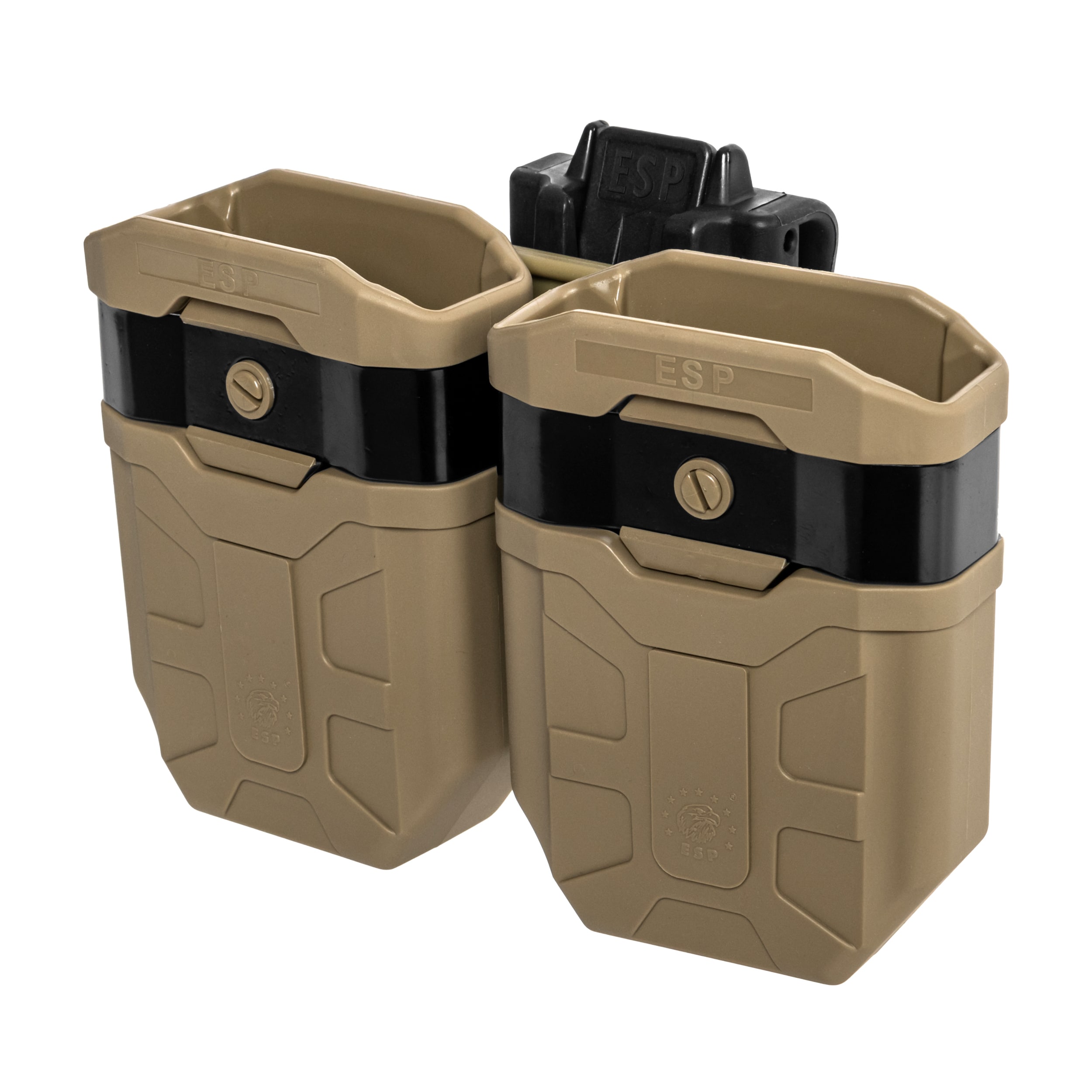 Podwójna ładownica obrotowa ESP z montażem UBC-08 na magazynki 7,62 mm - Khaki