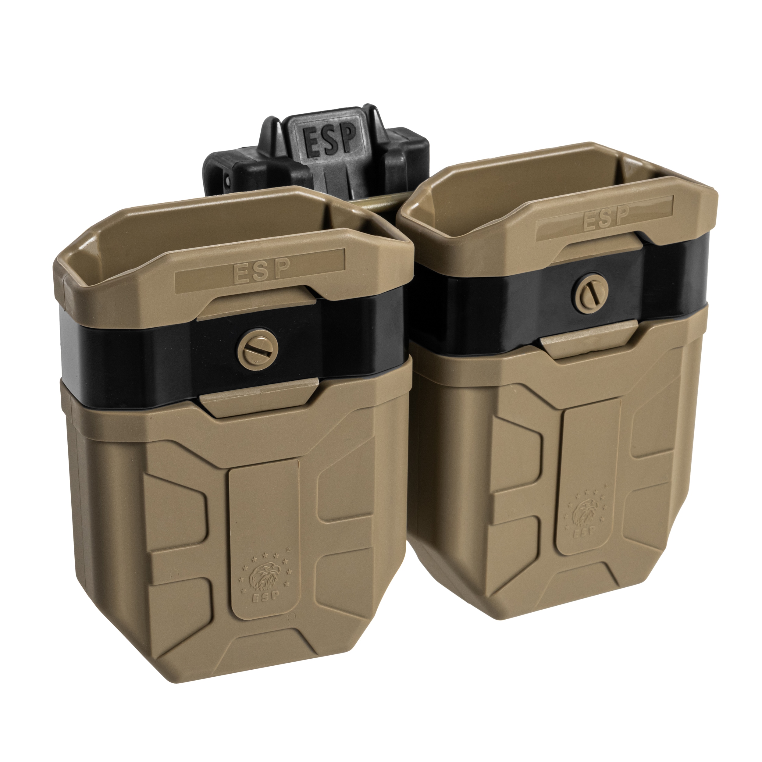 Podwójna ładownica obrotowa ESP z montażem UBC-08 na magazynki 7,62 mm - Khaki