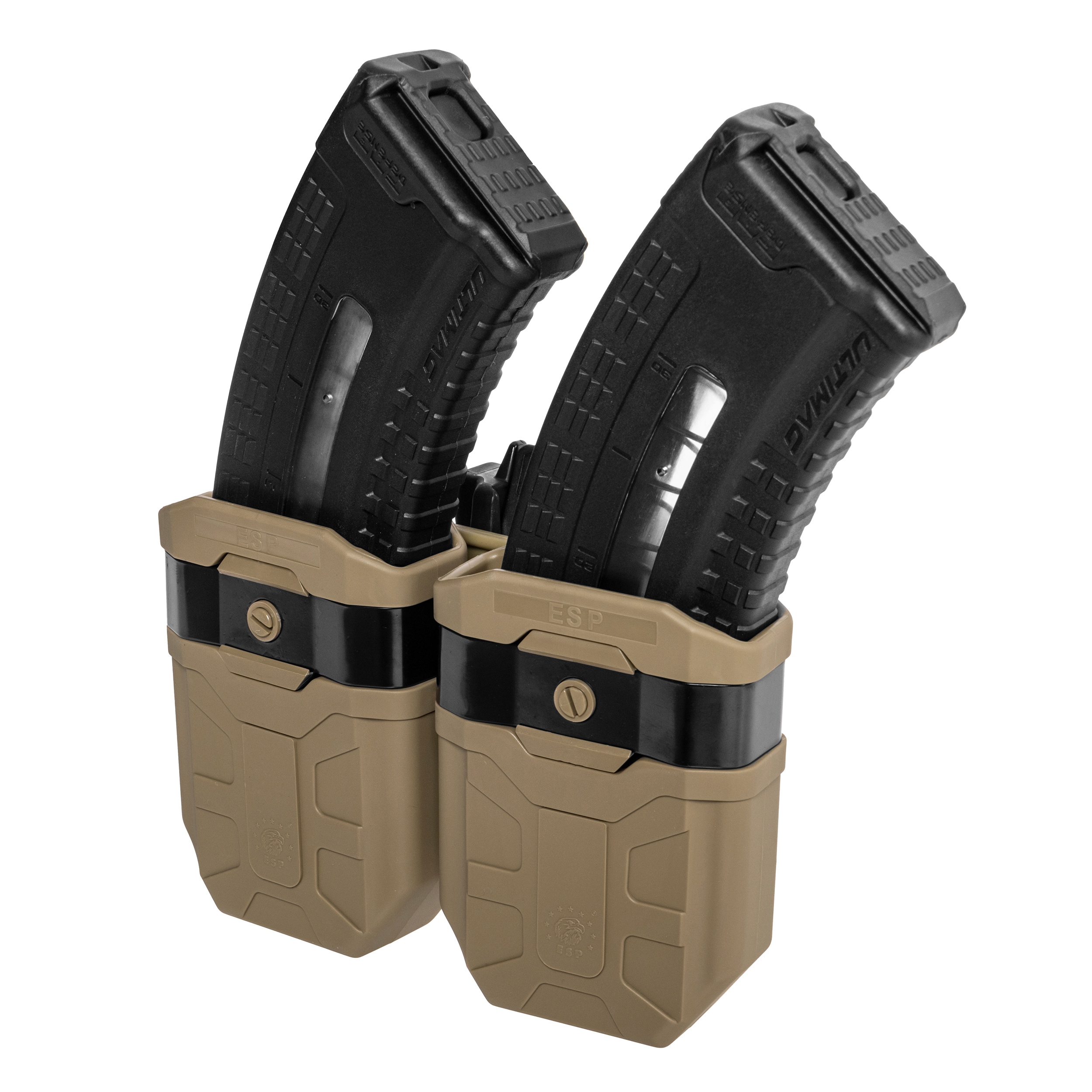 Podwójna ładownica obrotowa ESP z montażem UBC-08 na magazynki 7,62 mm - Khaki
