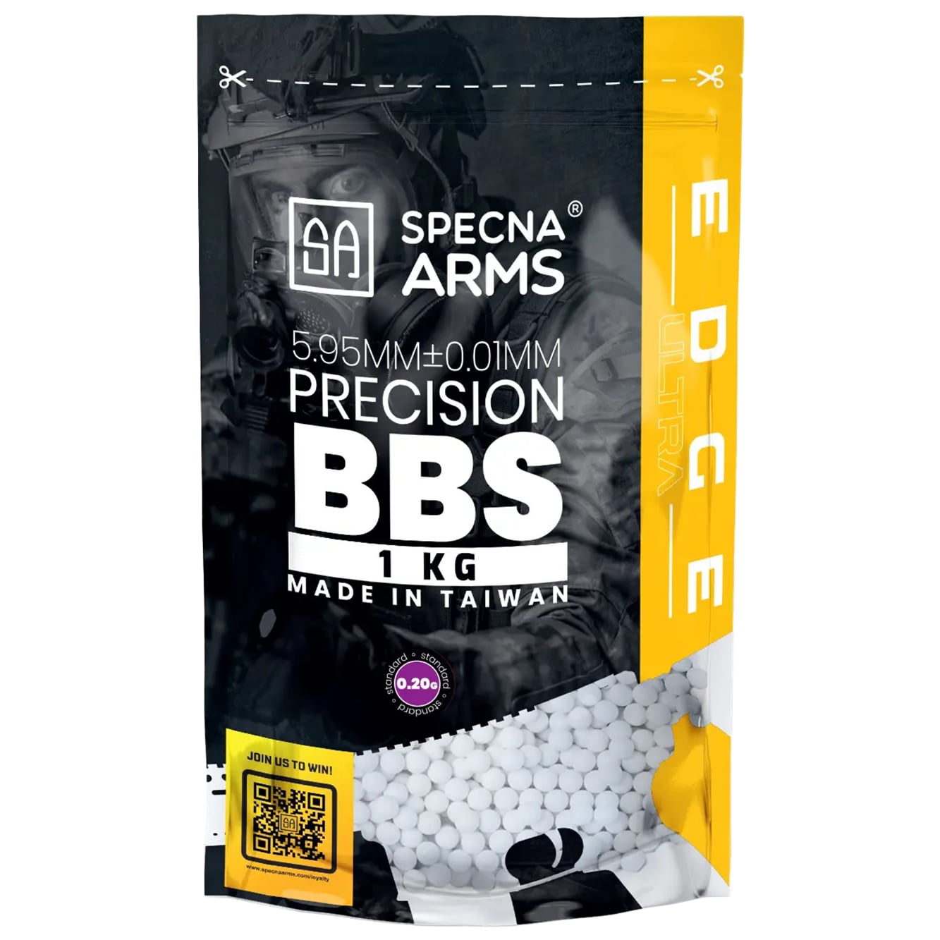 Kulki precyzyjne ASG Specna Arms Edge Ultra 0,20 g 1 kg - Białe
