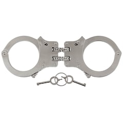 Kajdanki stalowe MFH Solid Version z podwójnym łańcuchem - Silver