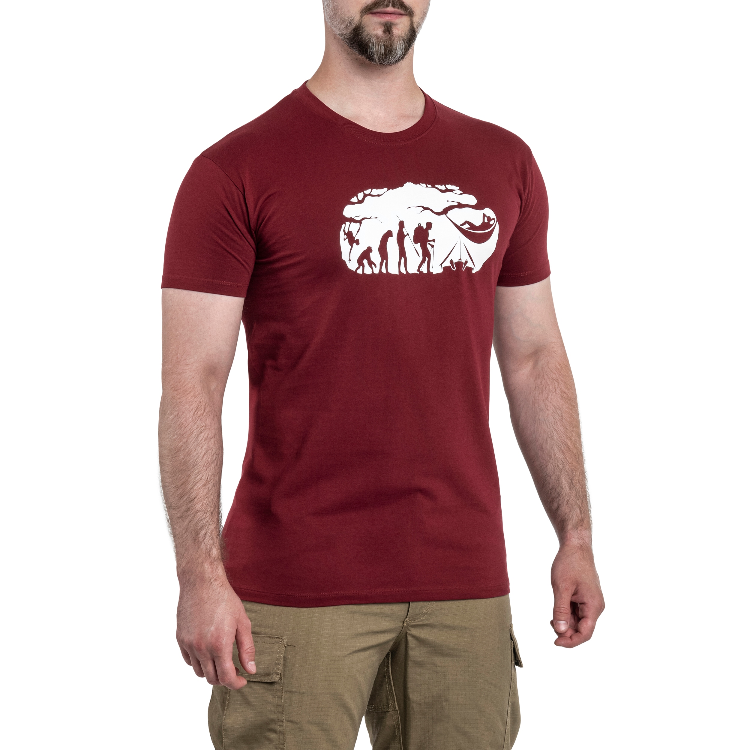 Koszulka T-Shirt TigerWood Bushcraft Evolution - Bordowa