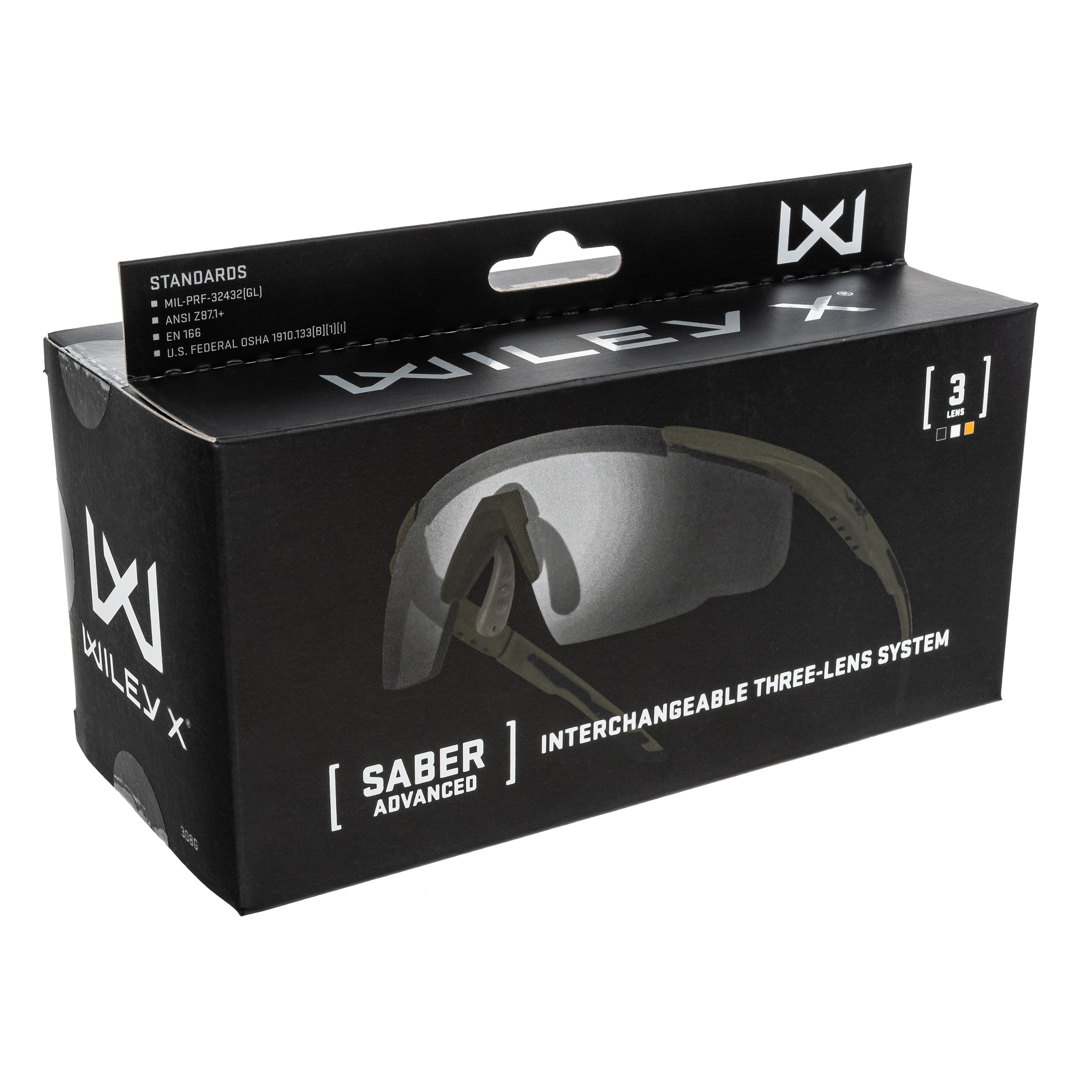 Okulary taktyczne Wiley X Saber Advanced Set 3in1 - Grey/Clear/Light Rust/OD Green