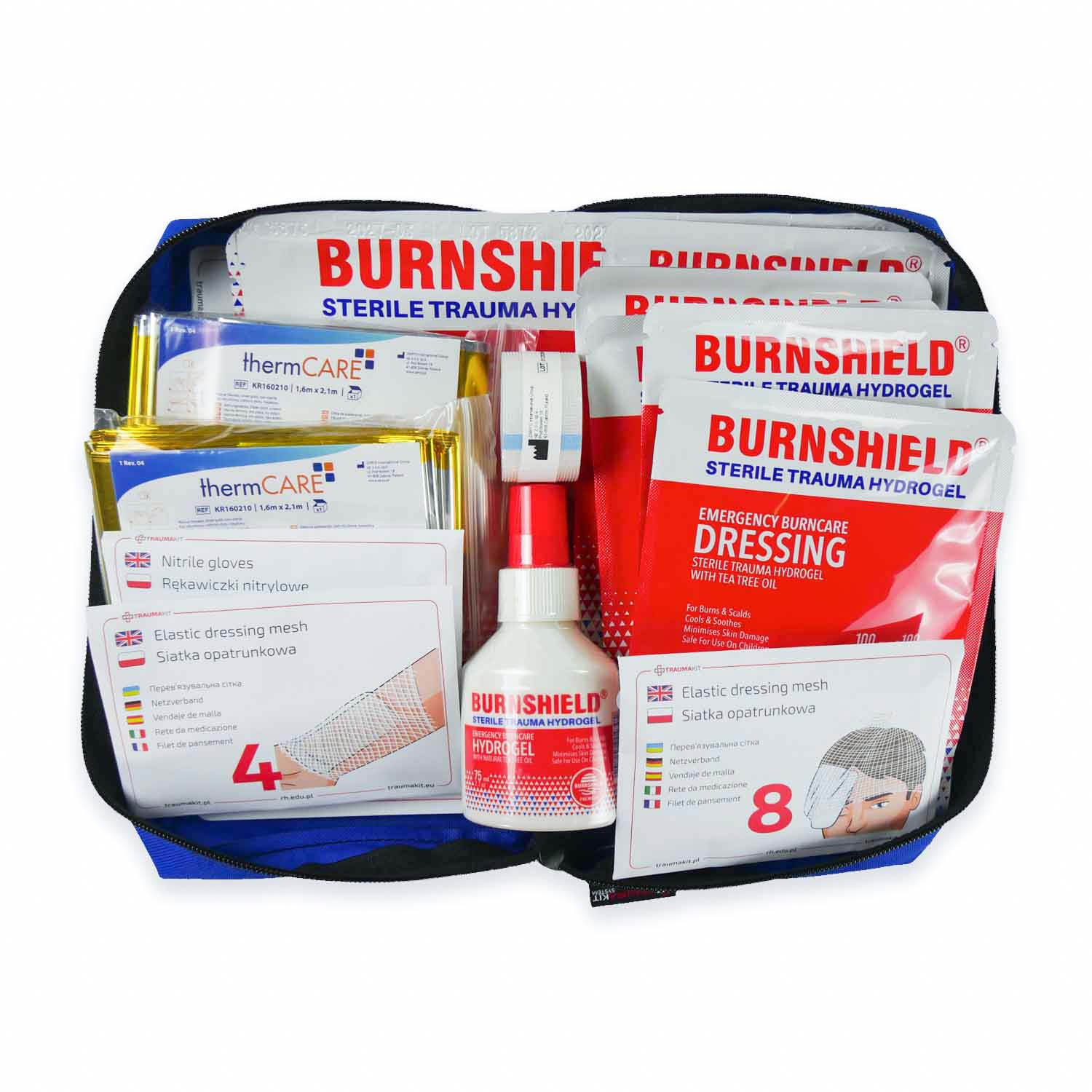 Apteczka modułowa AedMax Trauma Kit O Niebieska - Oparzenia Burnshield