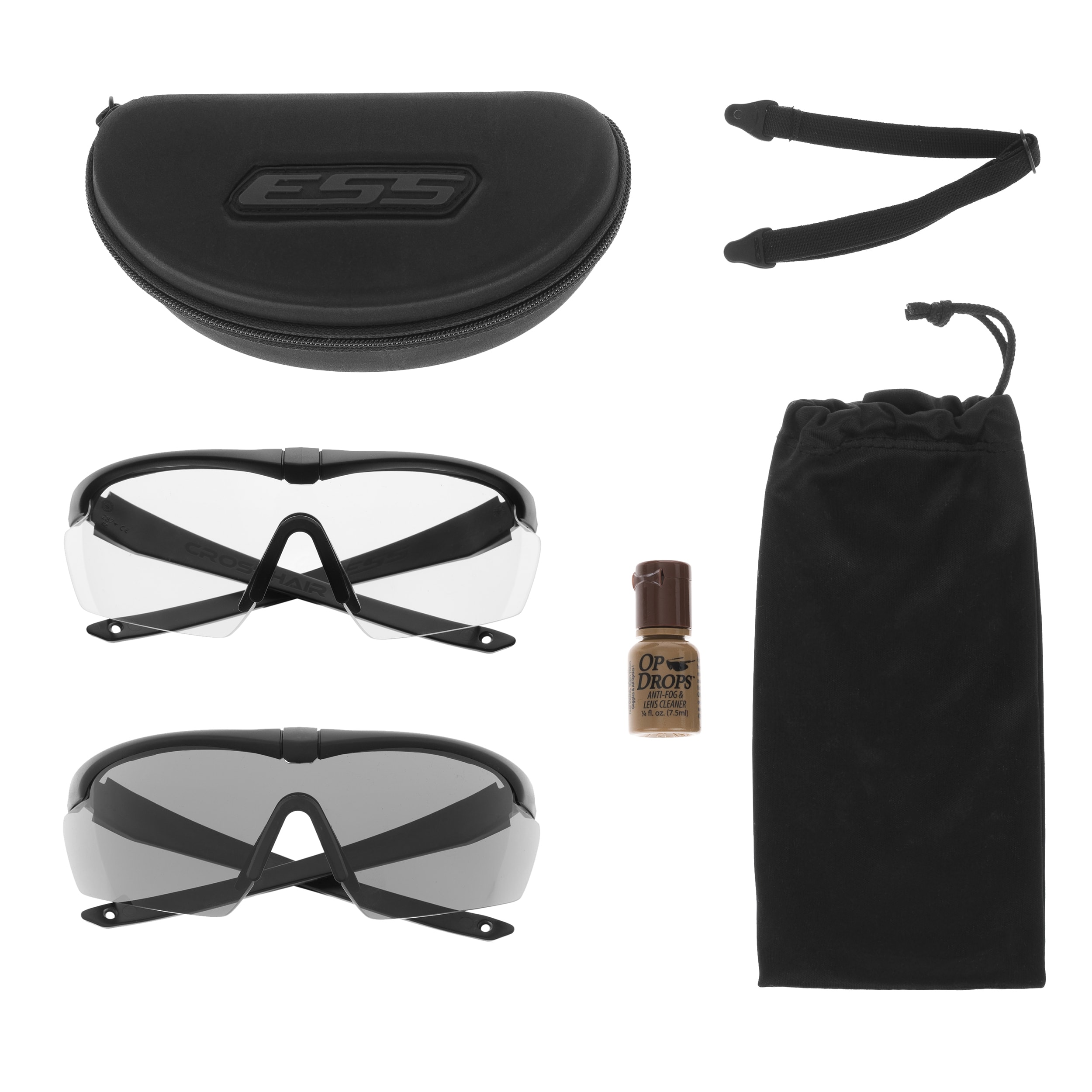 Тактичні окуляри ESS Crosshair 2x Clear/Smoke Gray