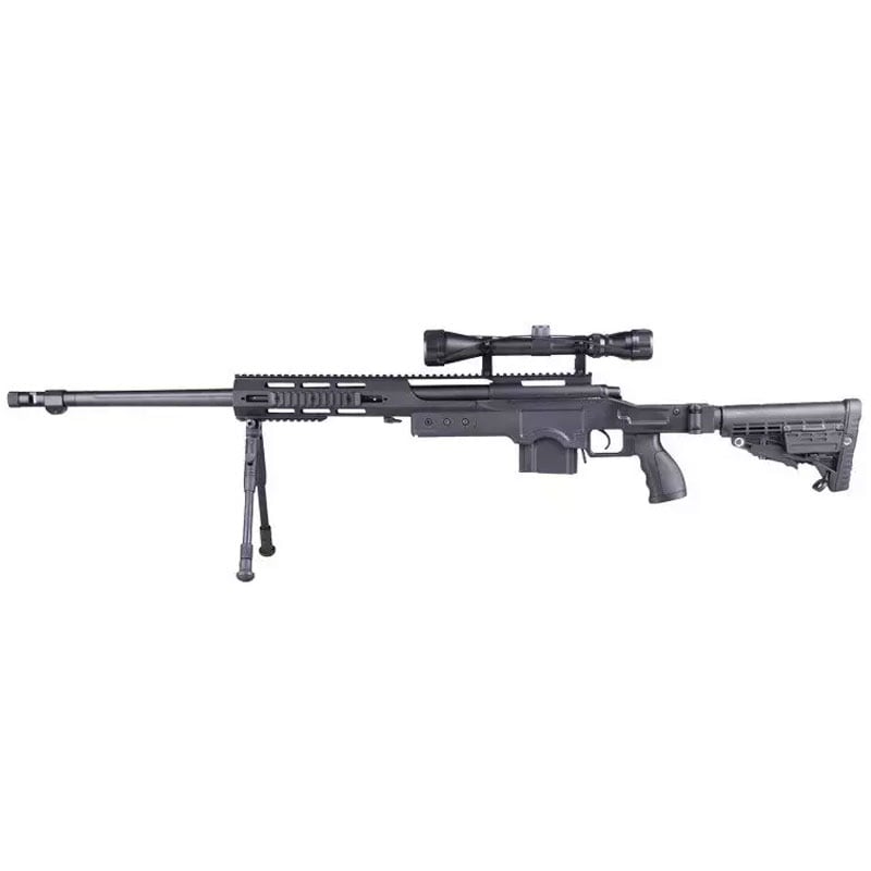 Снайперська гвинтівка Well MB4412D з оптичним прицілом 3-9x40 та сошками - Black