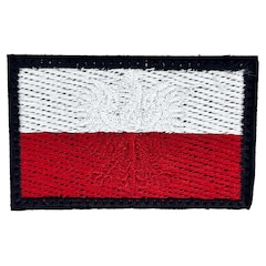 Naszywka flaga Polski z Orłem 68 x 44 mm