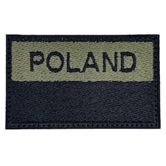 Naszywka flaga Polski z napisem Poland 75 x 45 mm - Gaszona