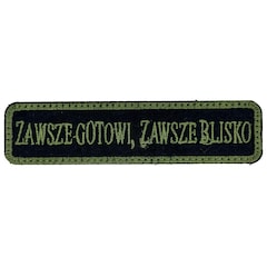 Naszywka zawsze gotowi, zawsze blisko 100 x 25 mm - Green