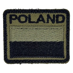 Naszywka flaga Polski z napisem Poland 52 x 42 mm - Olive